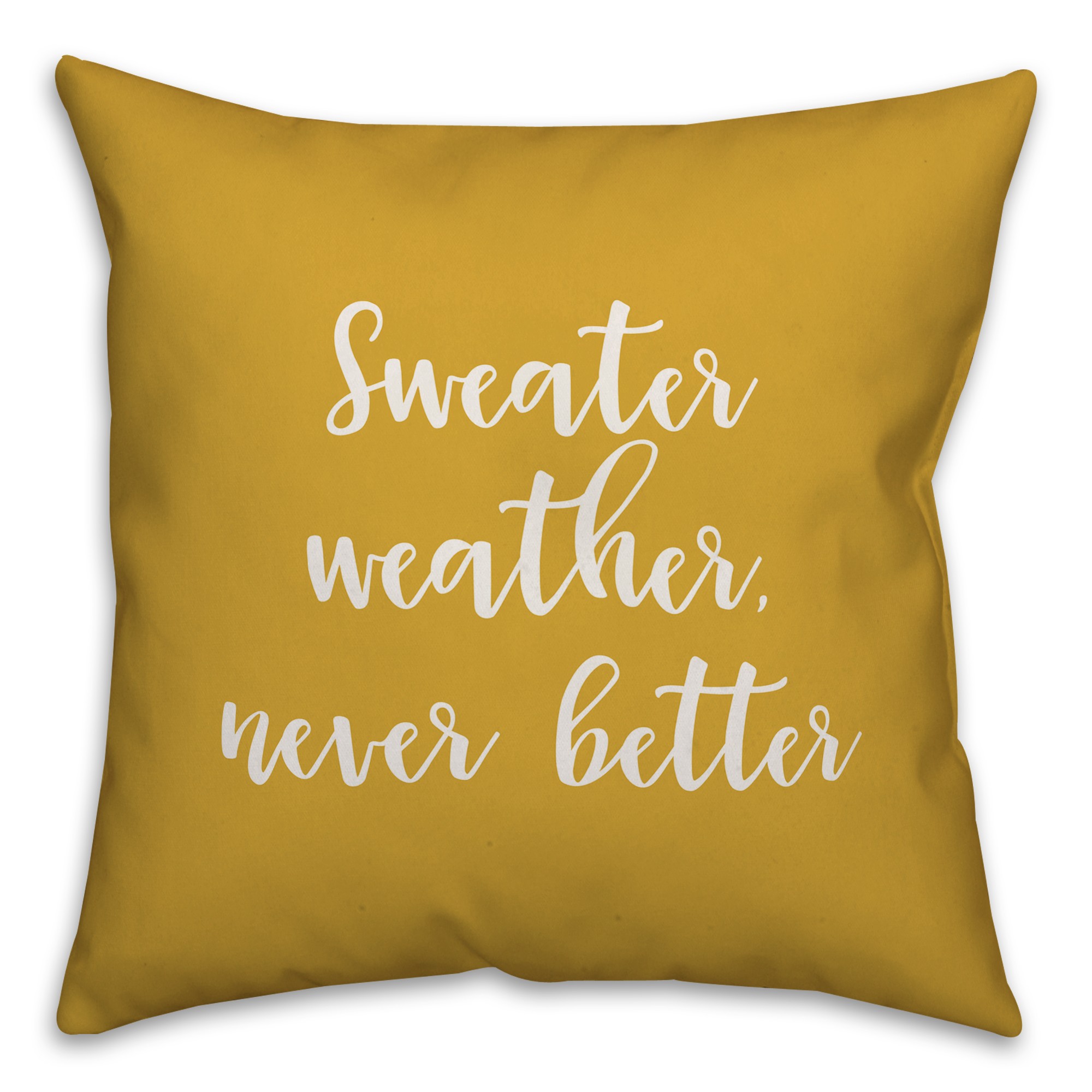 Sweater Weather Never Better in Mustard 18x18 Spun Poly Pillow
