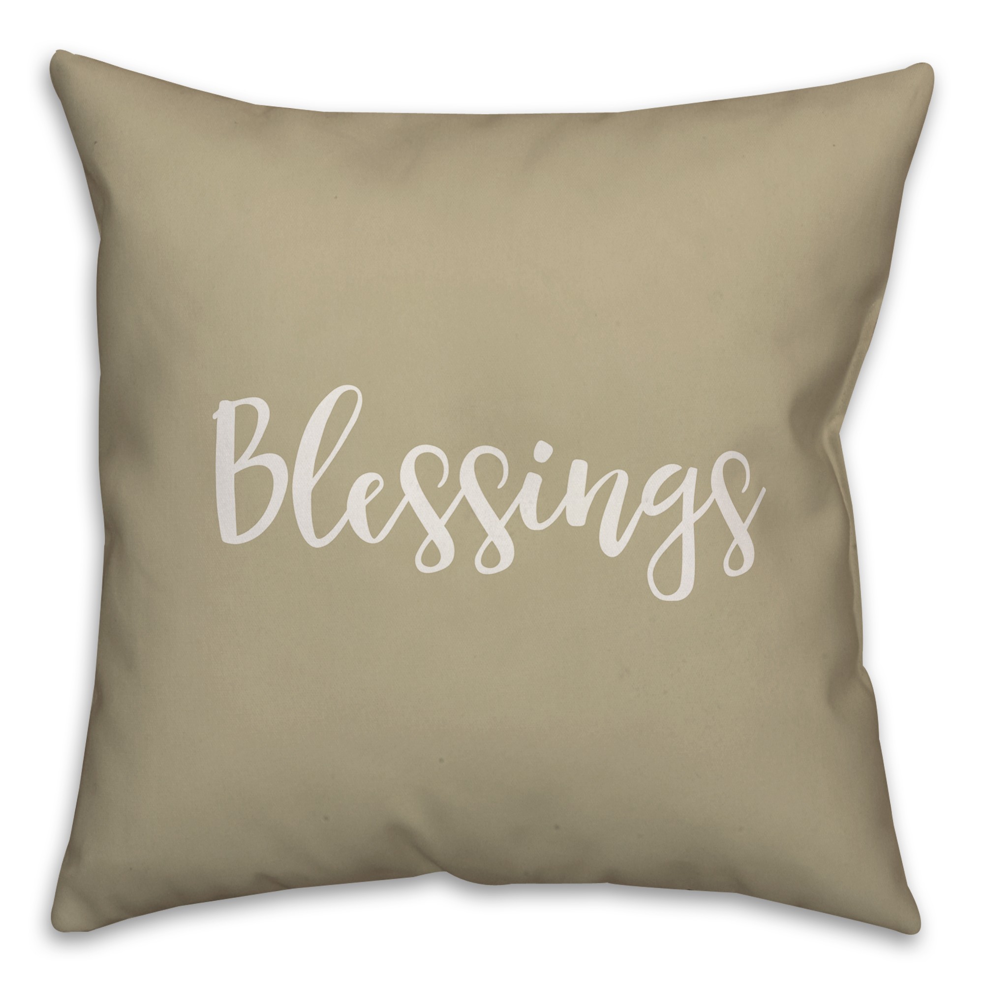 Blessings in Beige 18x18 Spun Poly Pillow