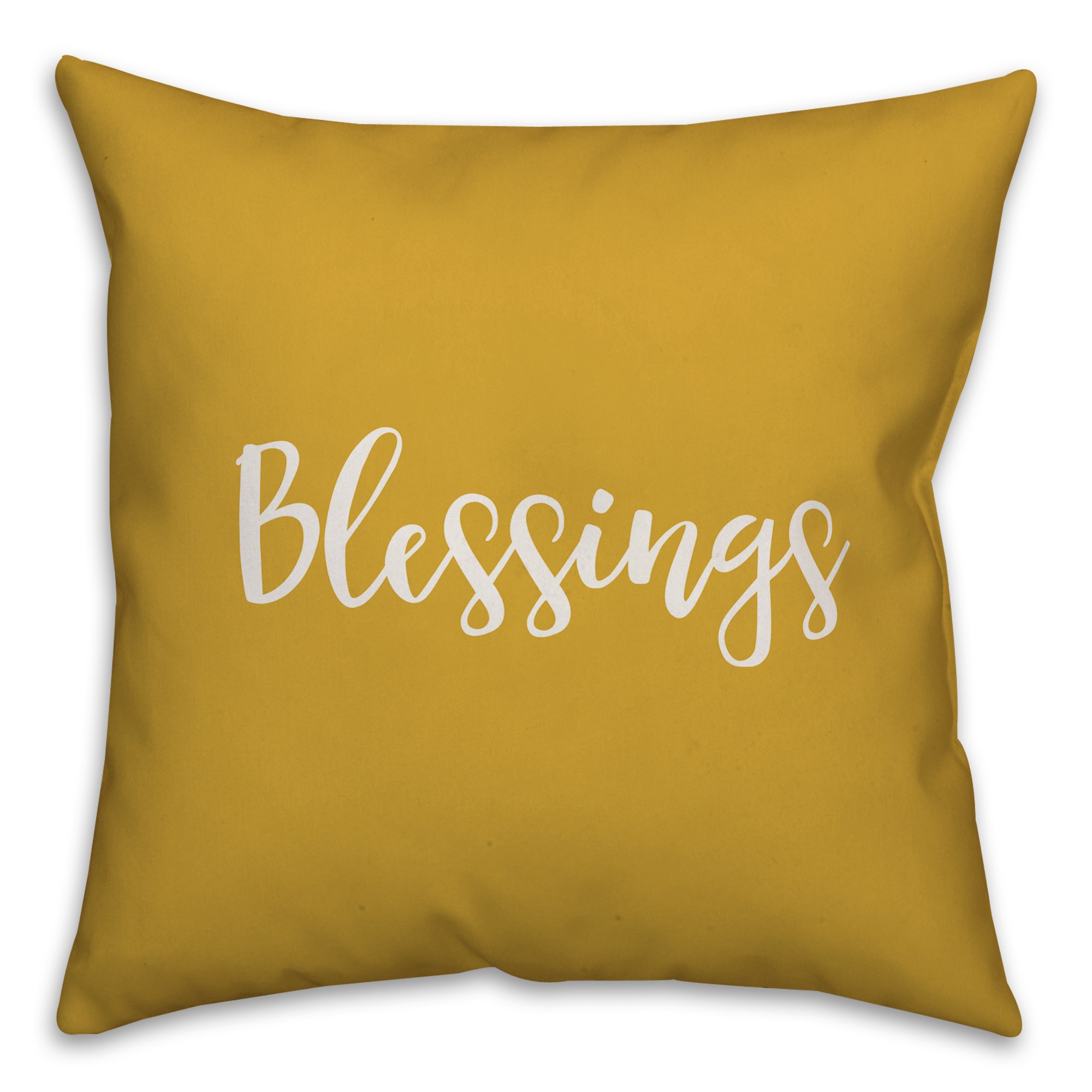 Blessings in Mustard 18x18 Spun Poly Pillow