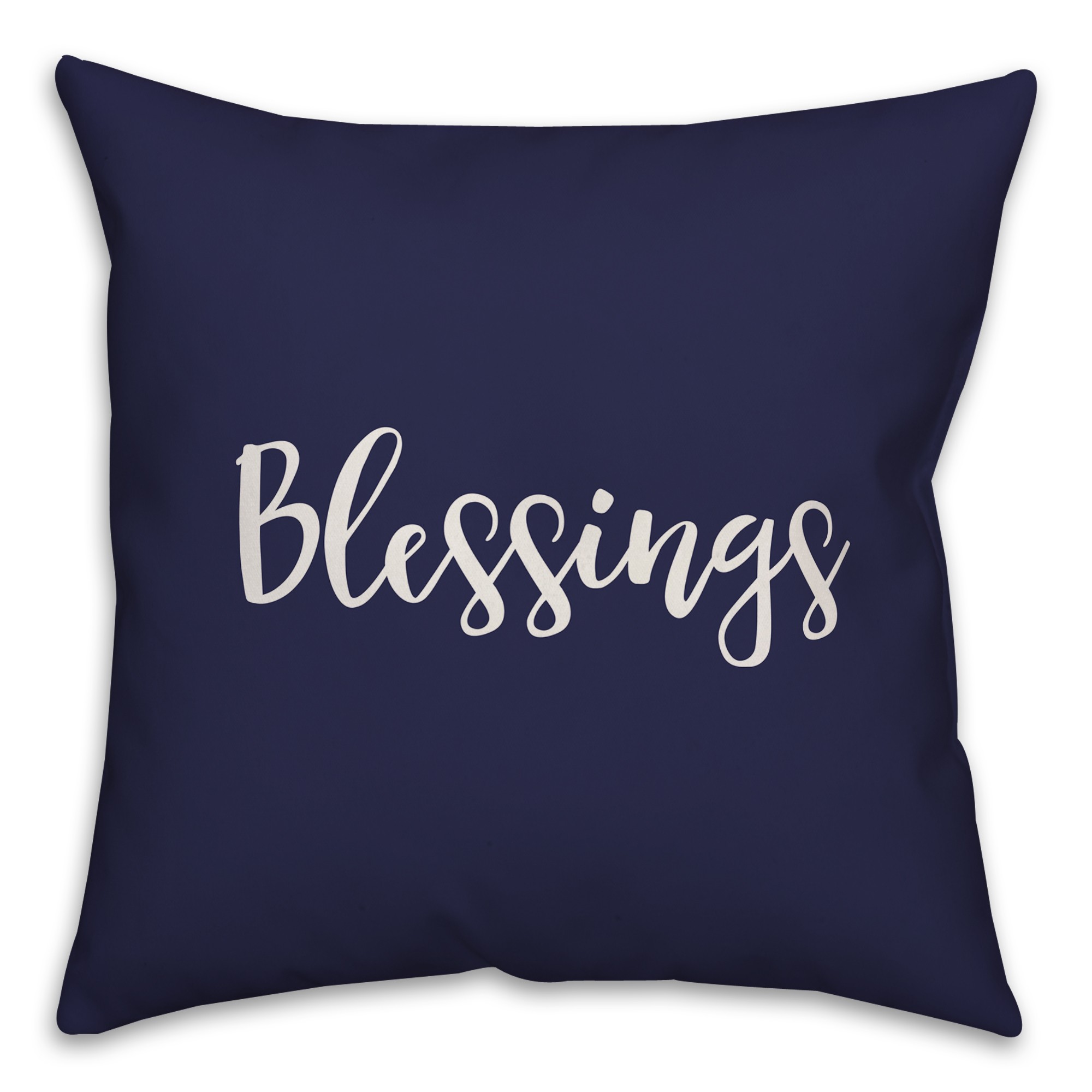 Blessings in Navy 18x18 Spun Poly Pillow