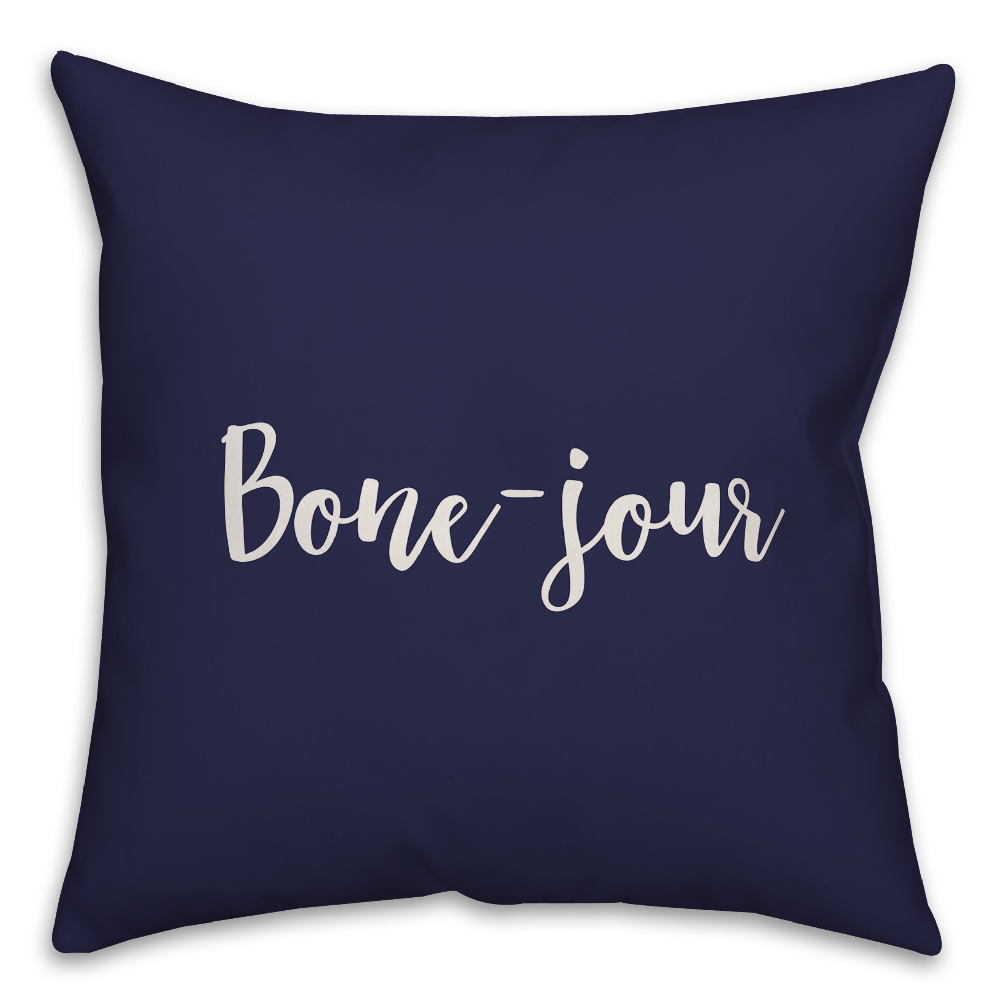 Bone-jour in Navy 18x18 Spun Poly Pillow