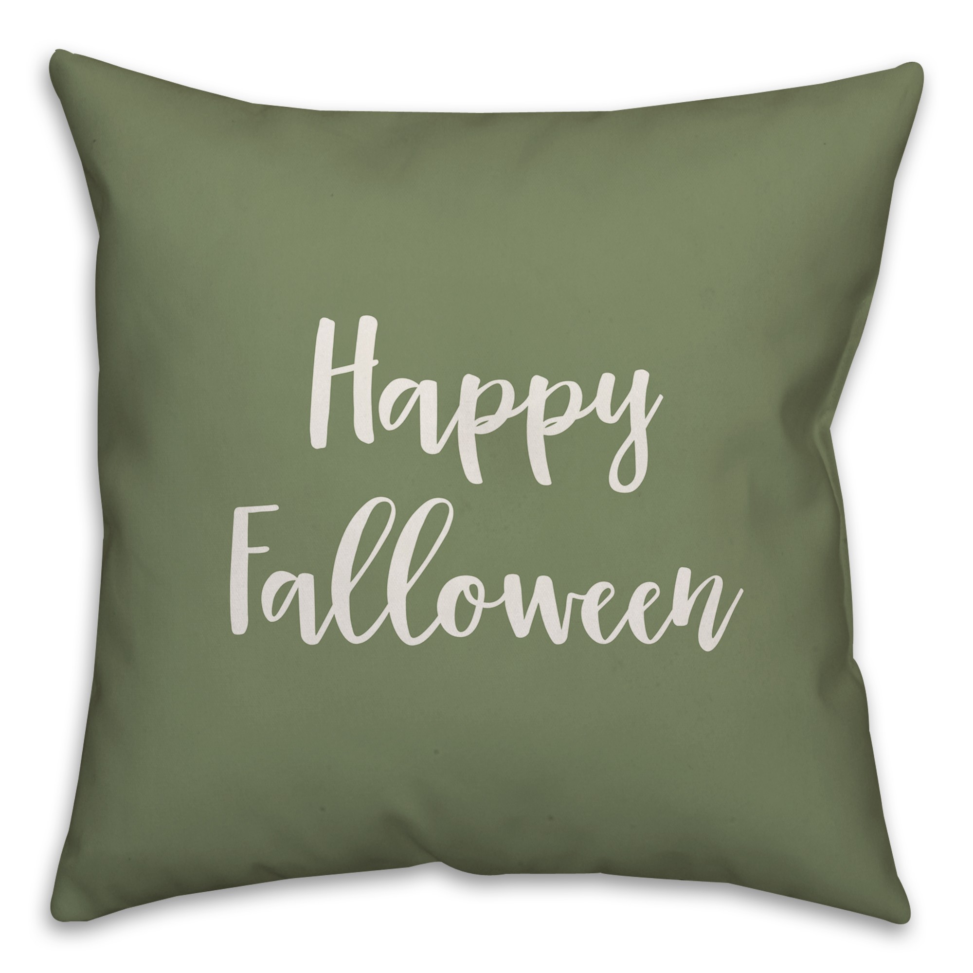 Happy Falloween in Green 18x18 Spun Poly Pillow
