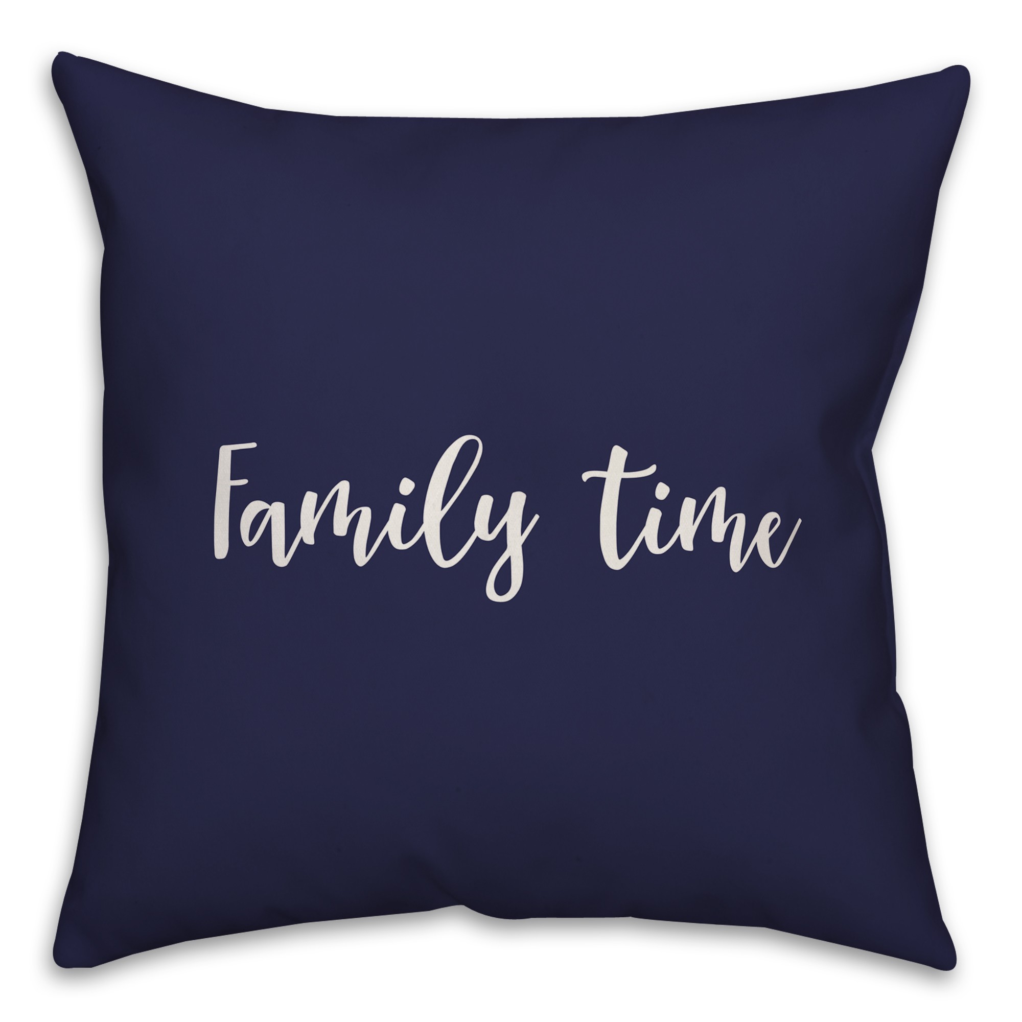 Family Time in Navy 18x18 Spun Poly Pillow