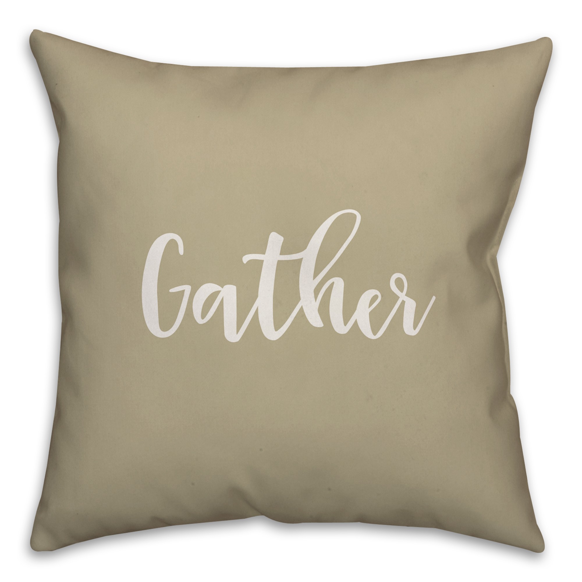Gather in Beige 18x18 Spun Poly Pillow