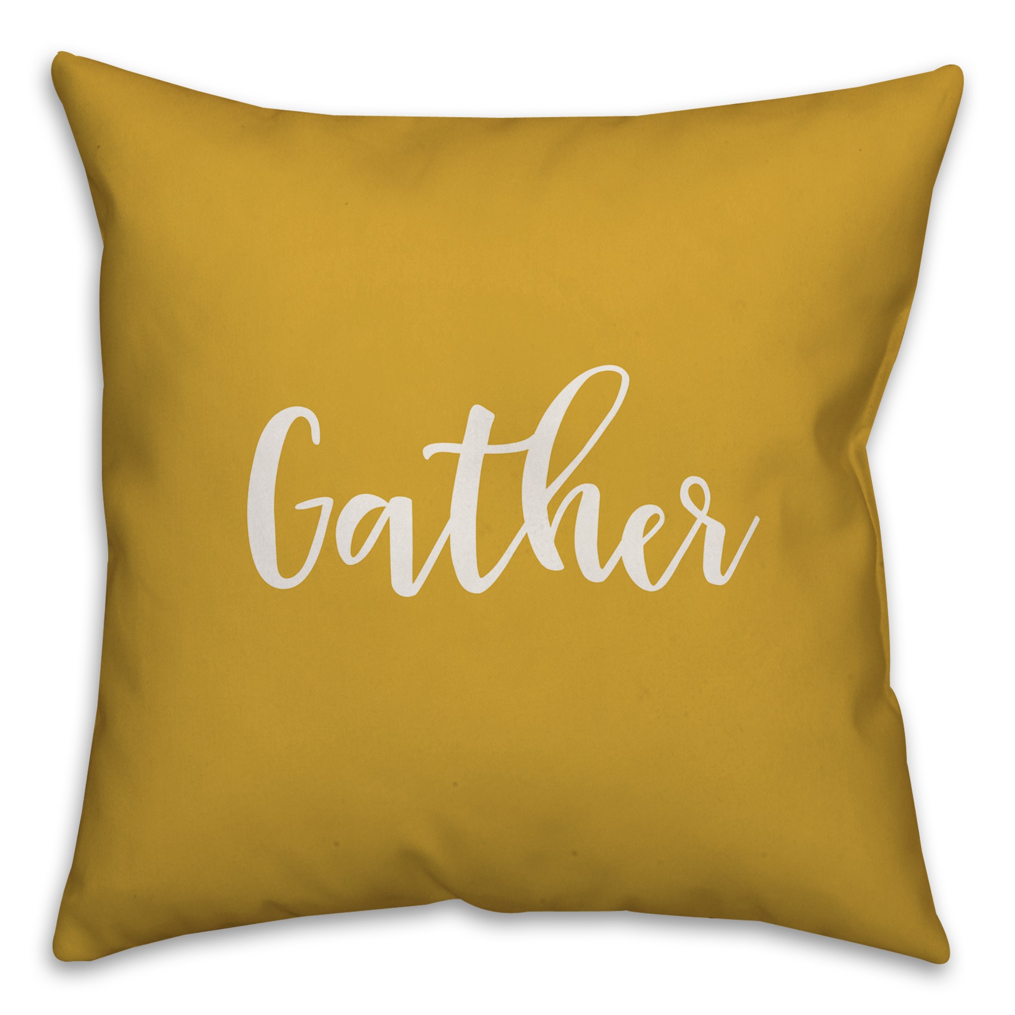 Gather in Mustard 18x18 Spun Poly Pillow