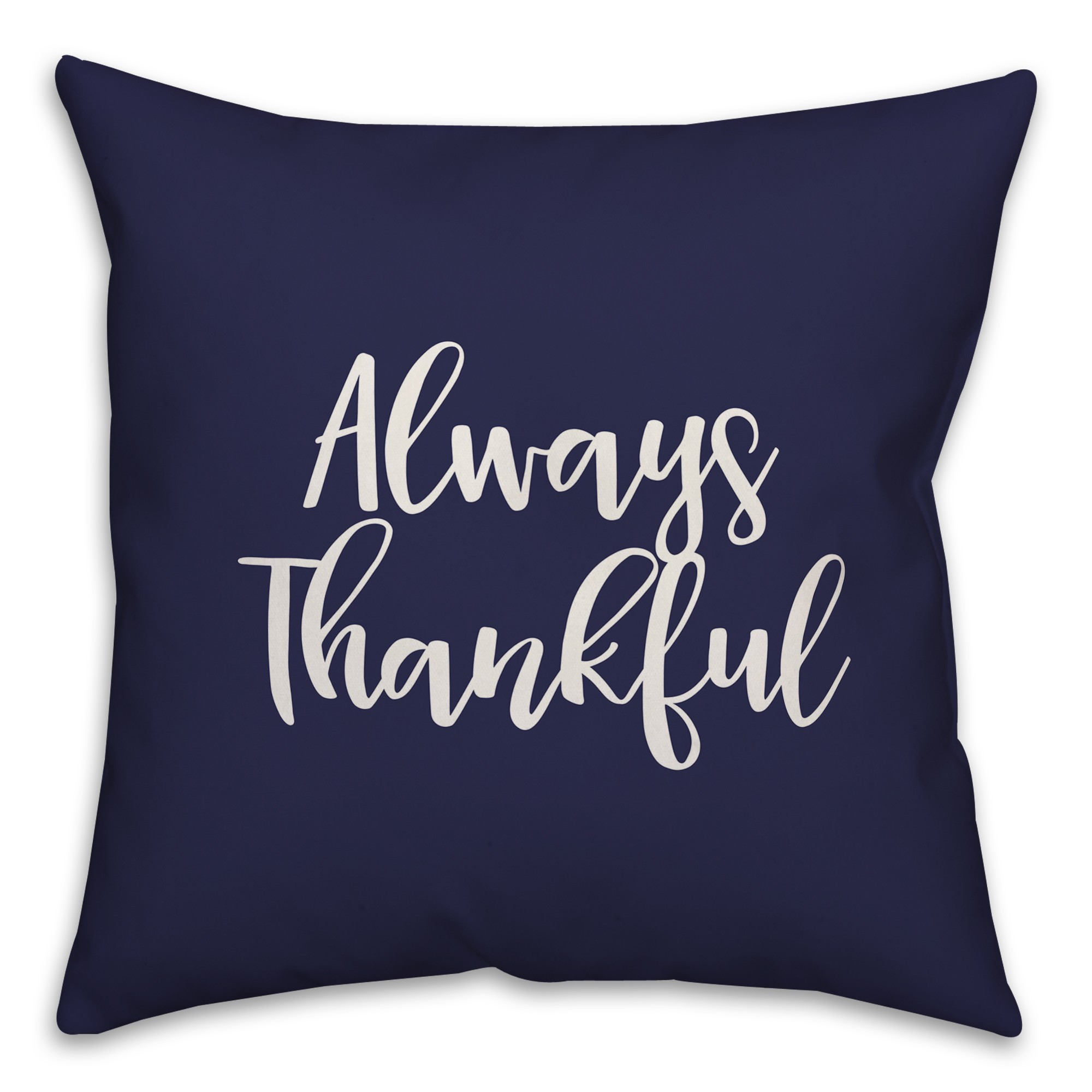 Always Thankful in Navy 18x18 Spun Poly Pillow