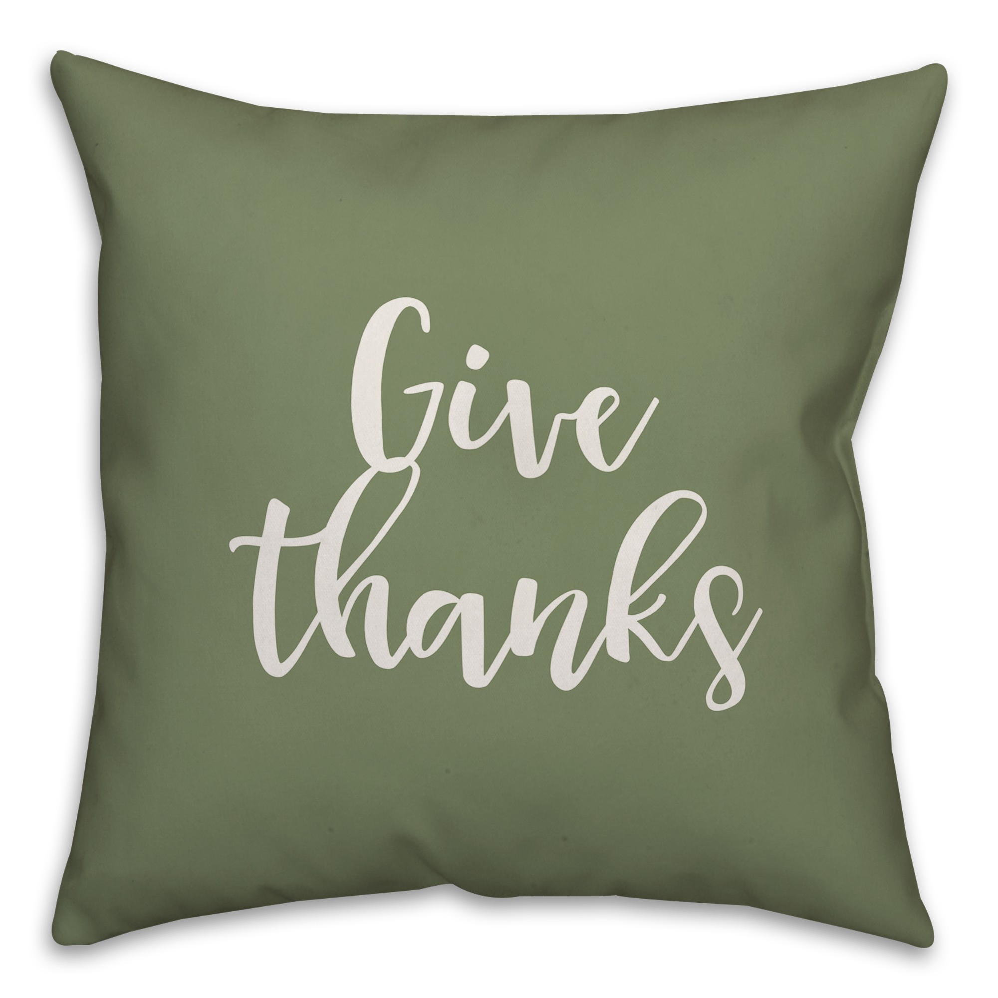 Give Thanks in Green 18x18 Spun Poly Pillow