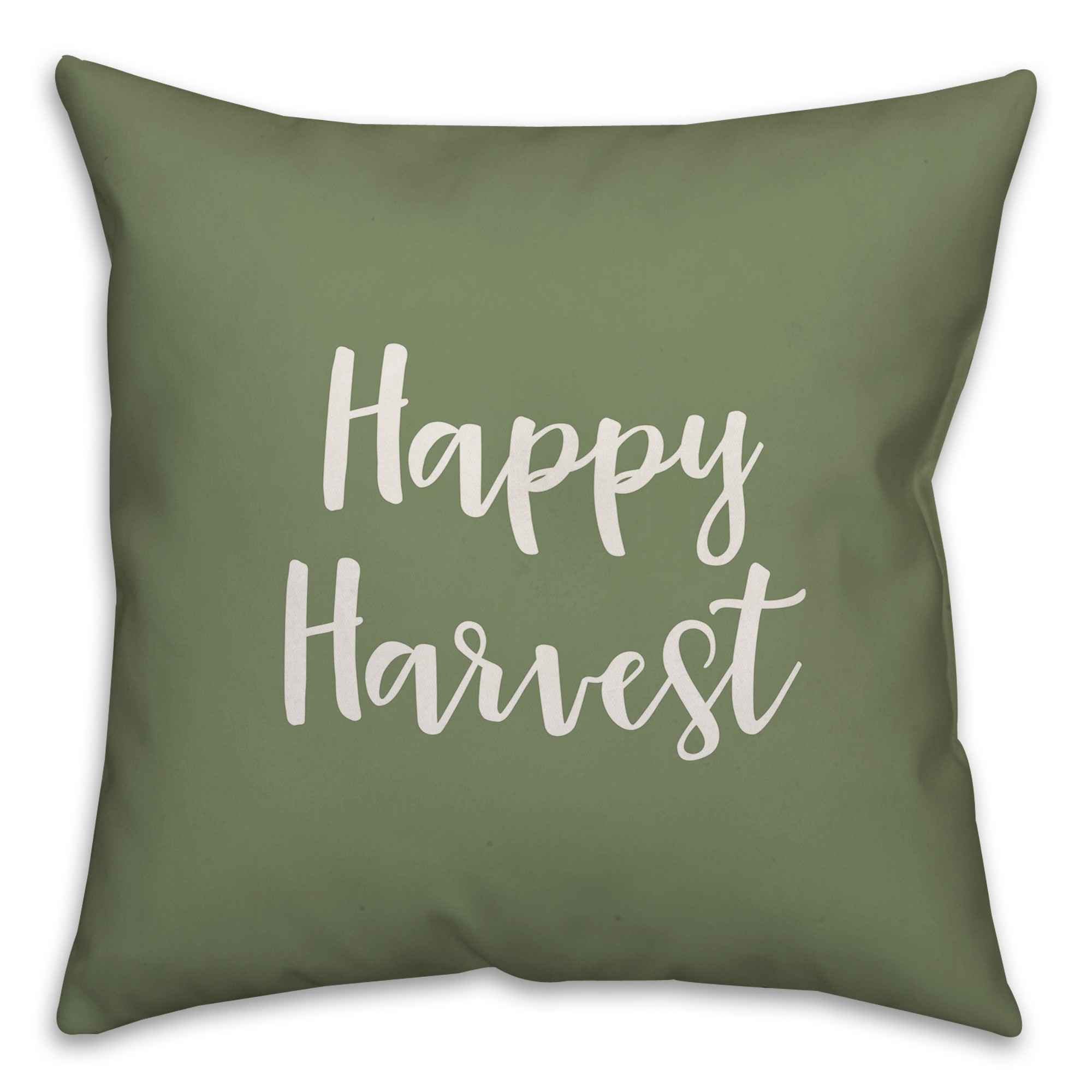Happy Harvest in Green 18x18 Spun Poly Pillow