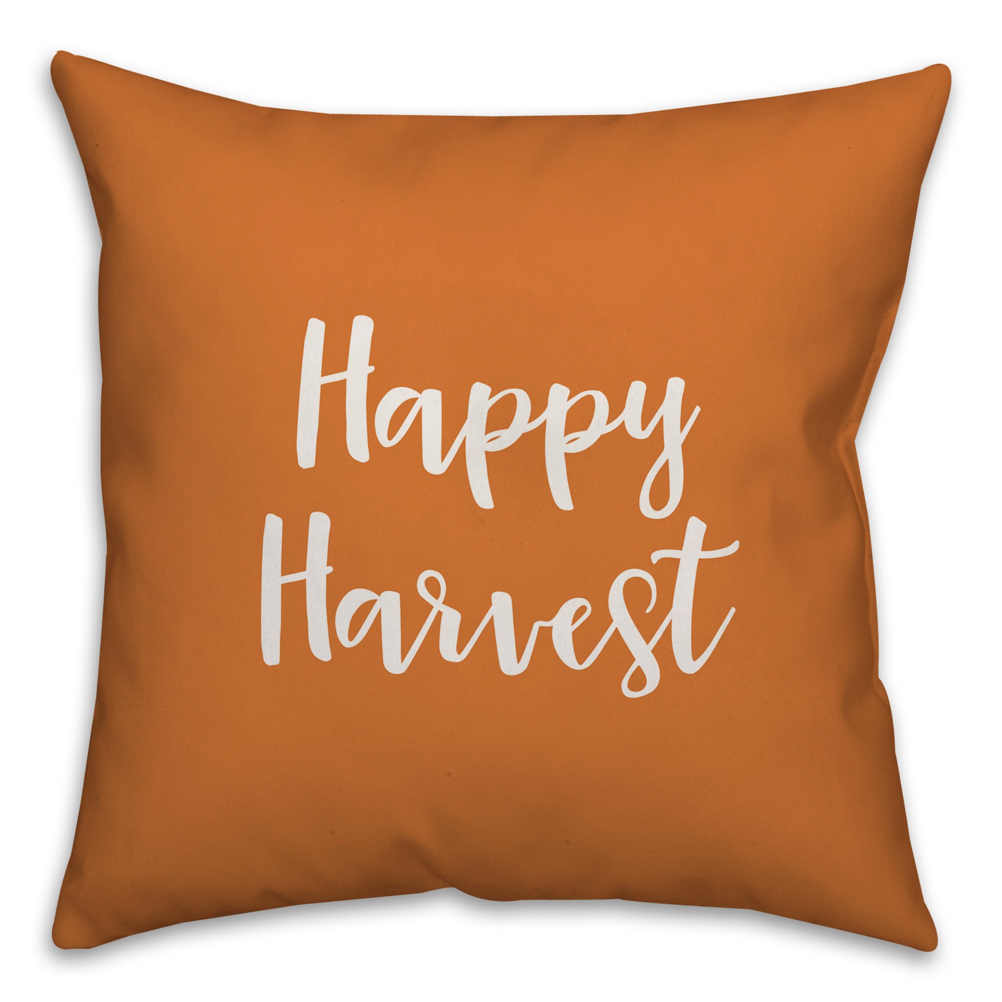 Happy Harvest in Orange 18x18 Spun Poly Pillow