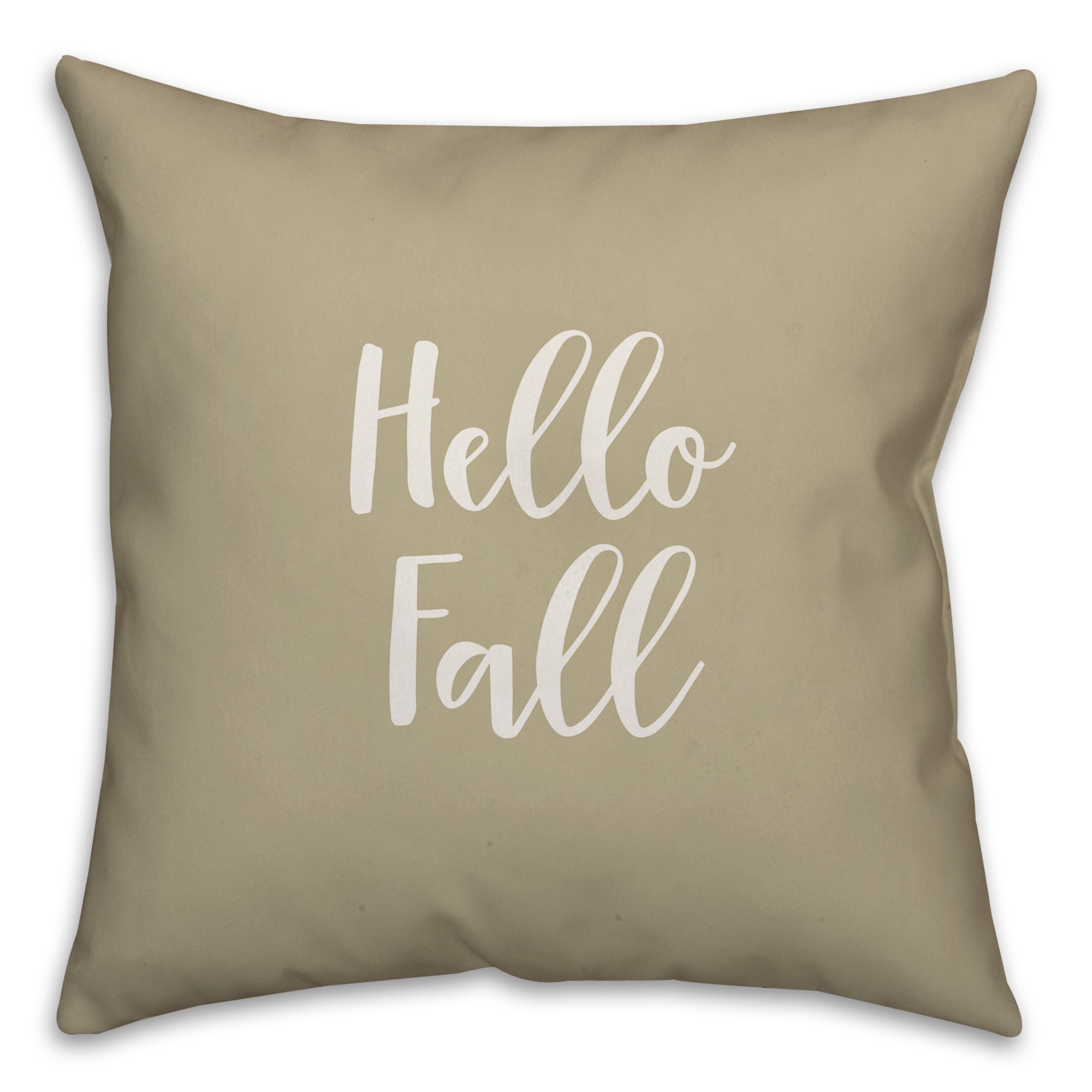 Hello Fall in Beige 18x18 Spun Poly Pillow