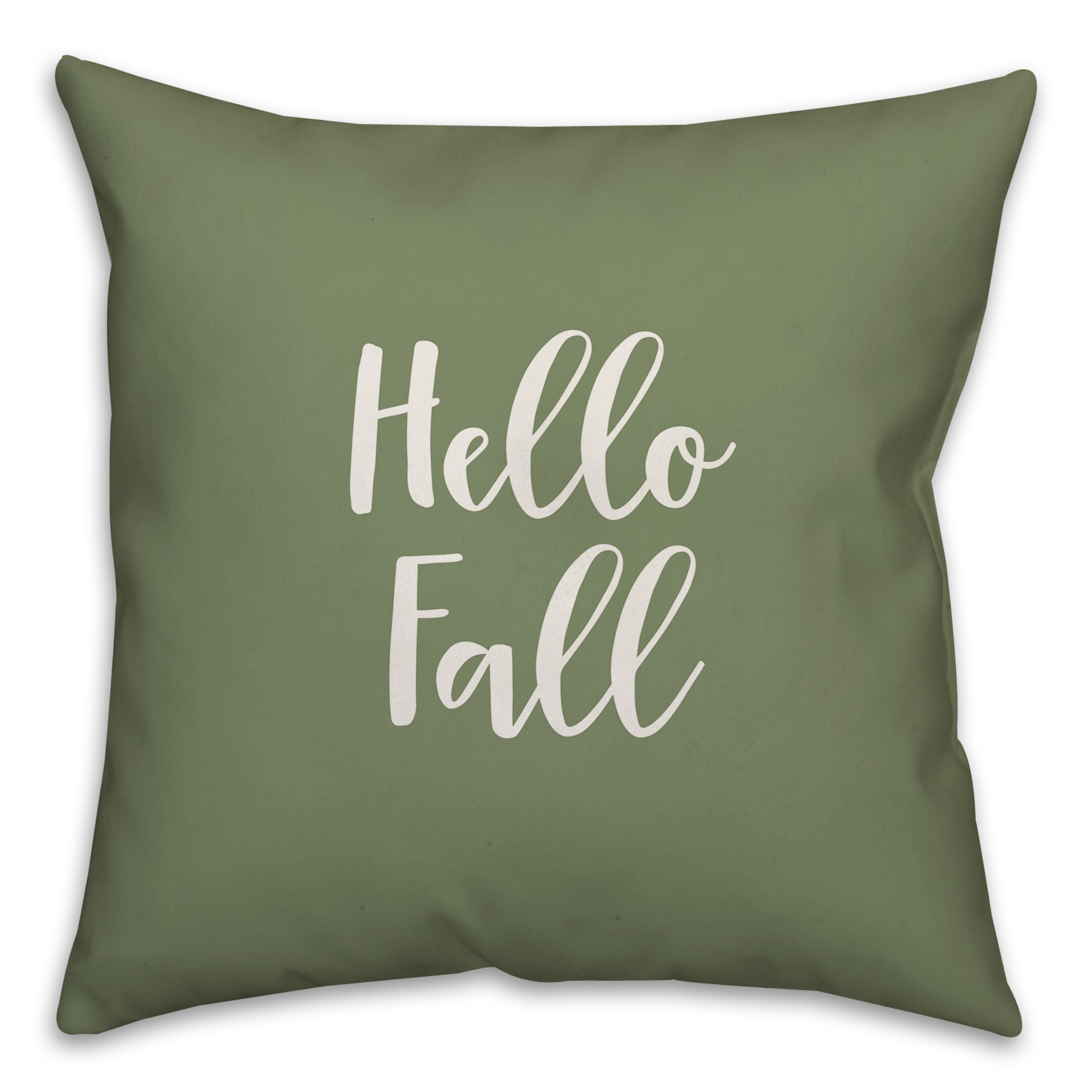 Hello Fall in Green 18x18 Spun Poly Pillow