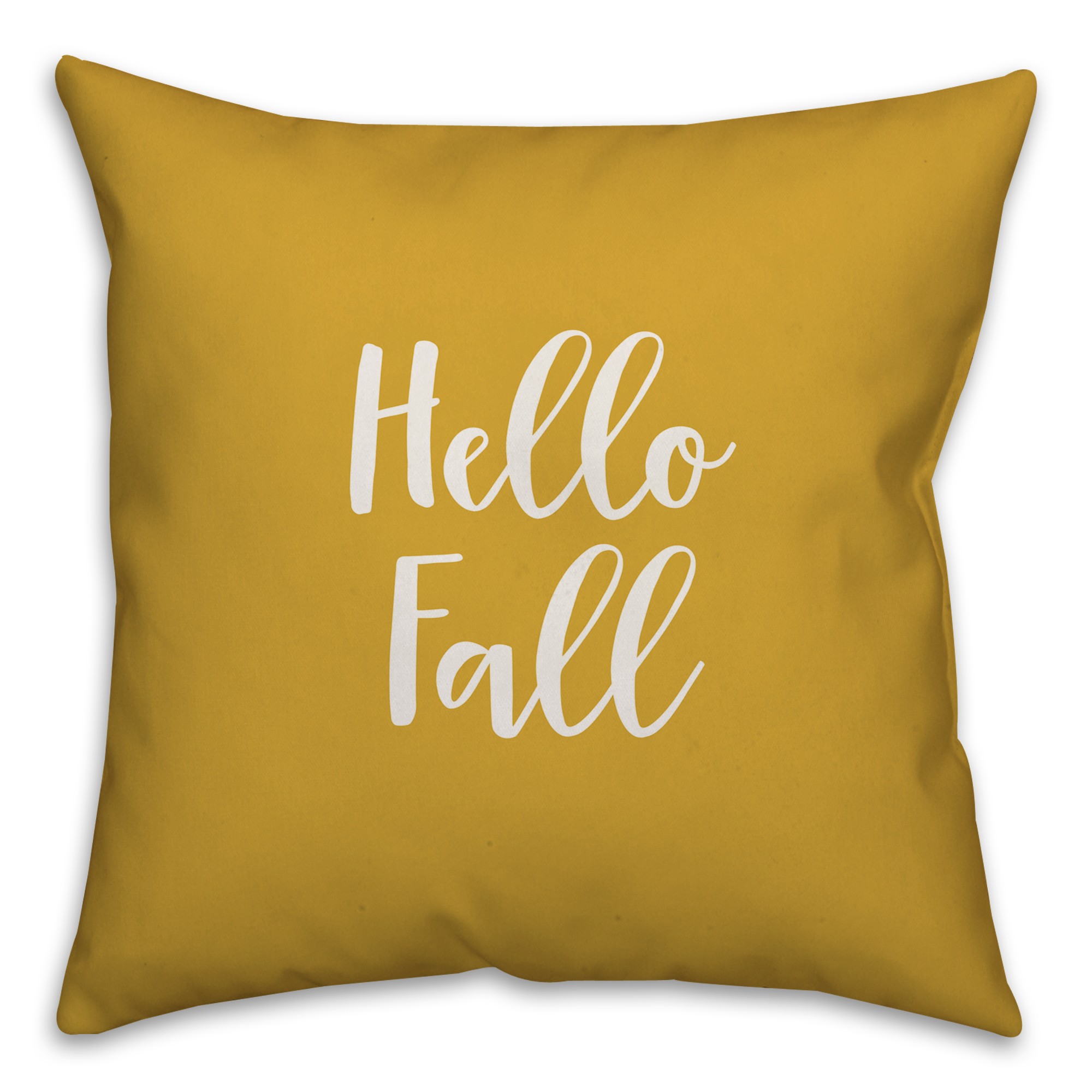 Hello Fall in Mustard 18x18 Spun Poly Pillow
