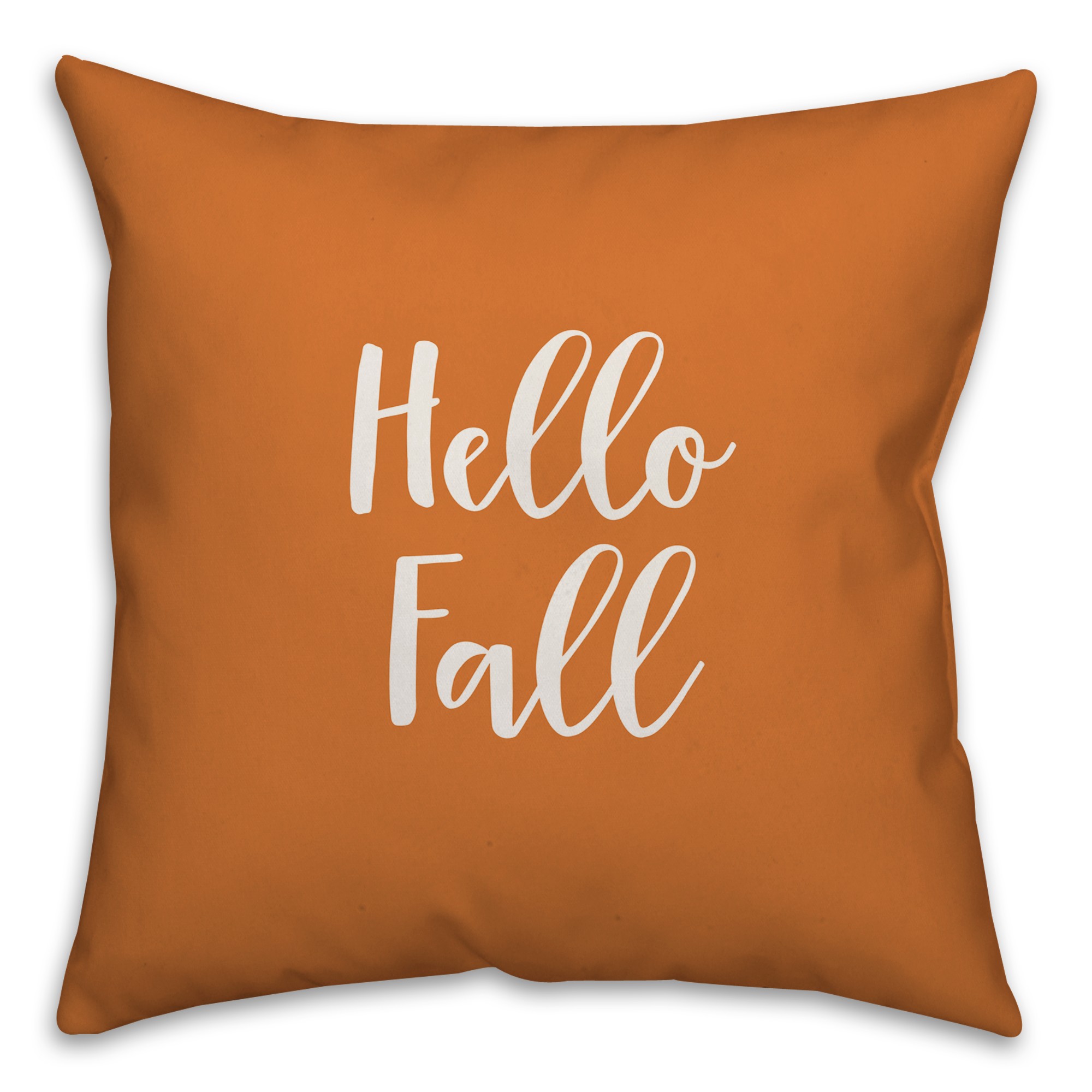 Hello Fall in Orange 18x18 Spun Poly Pillow