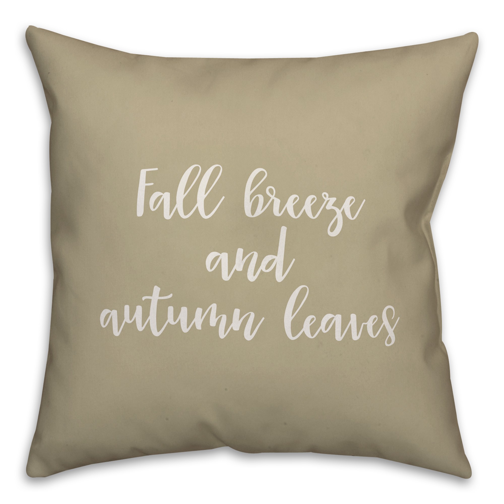 Fall Breeze And Autumn Leaves in Beige 18x18 Spun Poly Pillow