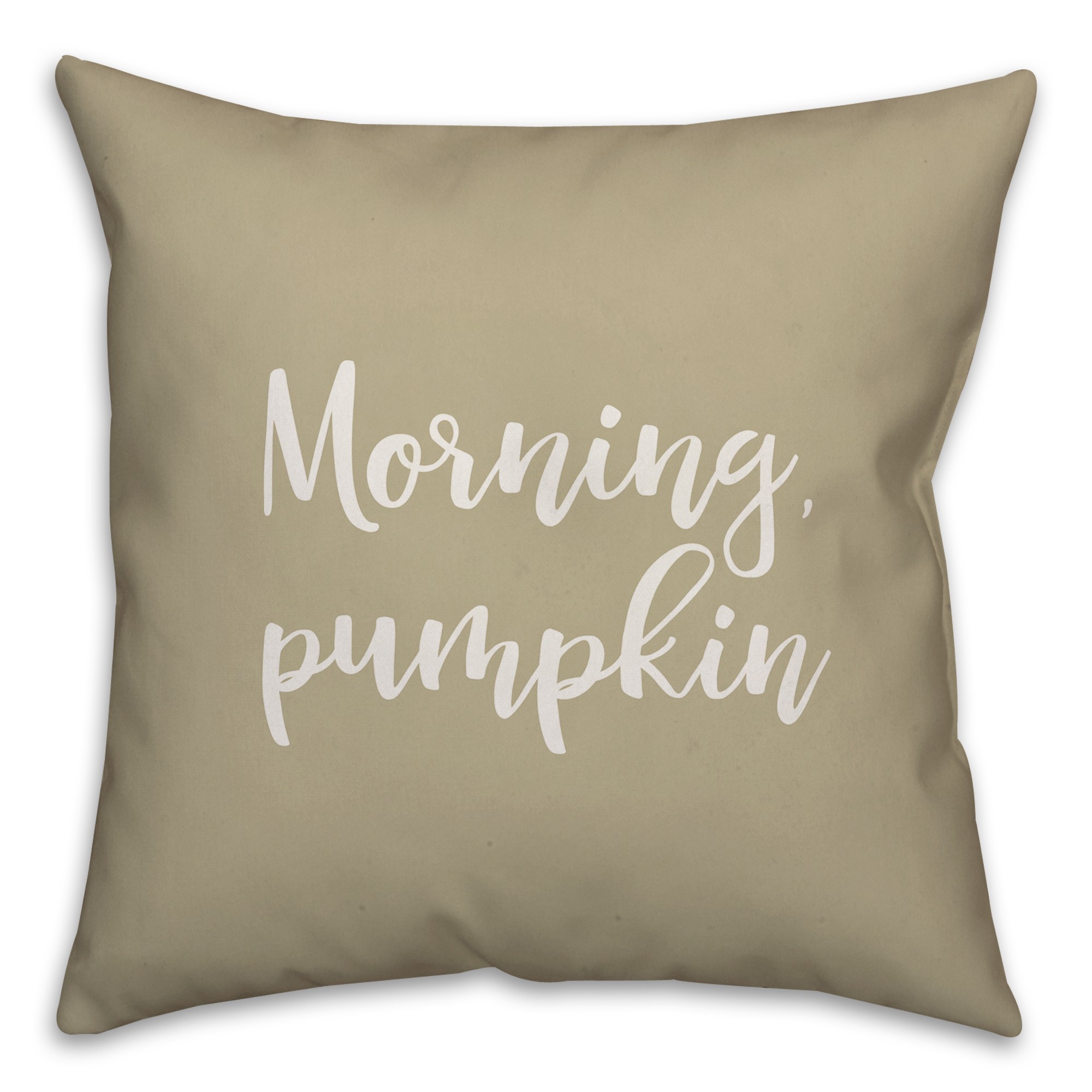Morning, Pumpkin in Beige 18x18 Spun Poly Pillow