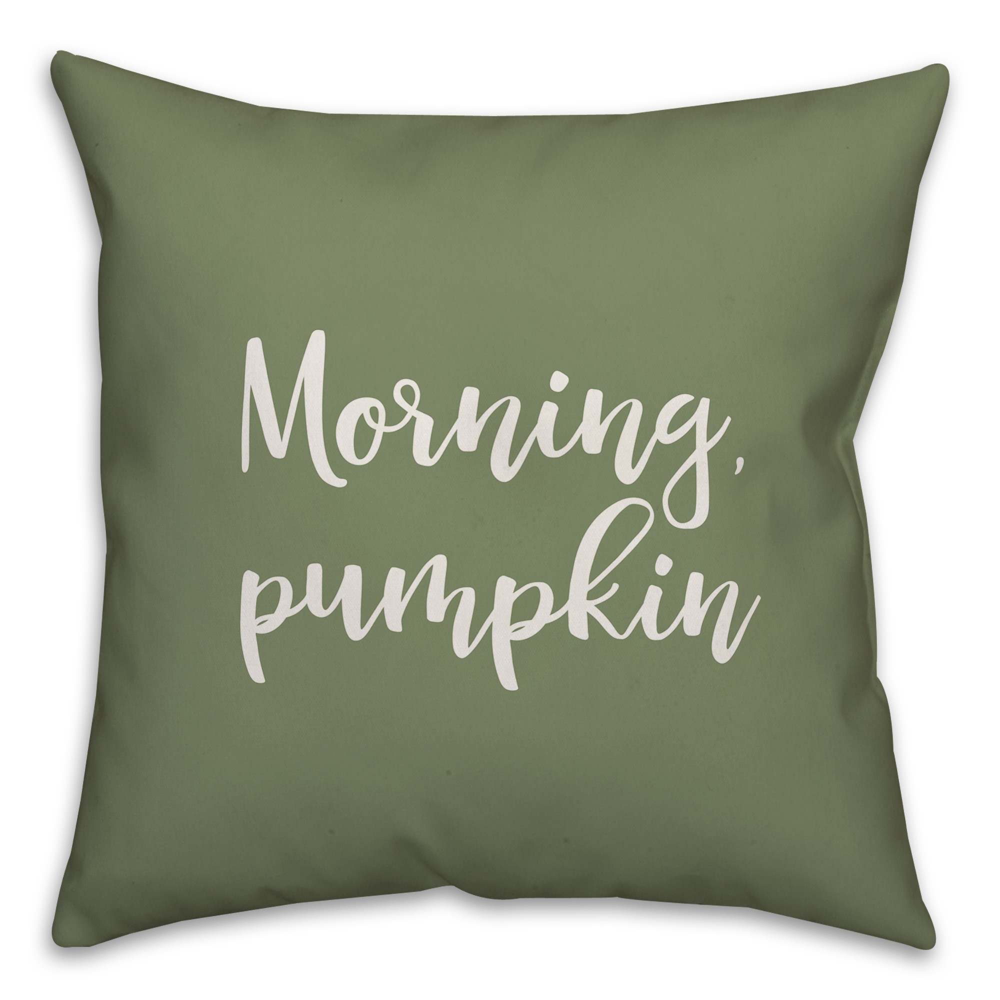 Morning, Pumpkin in Green 18x18 Spun Poly Pillow