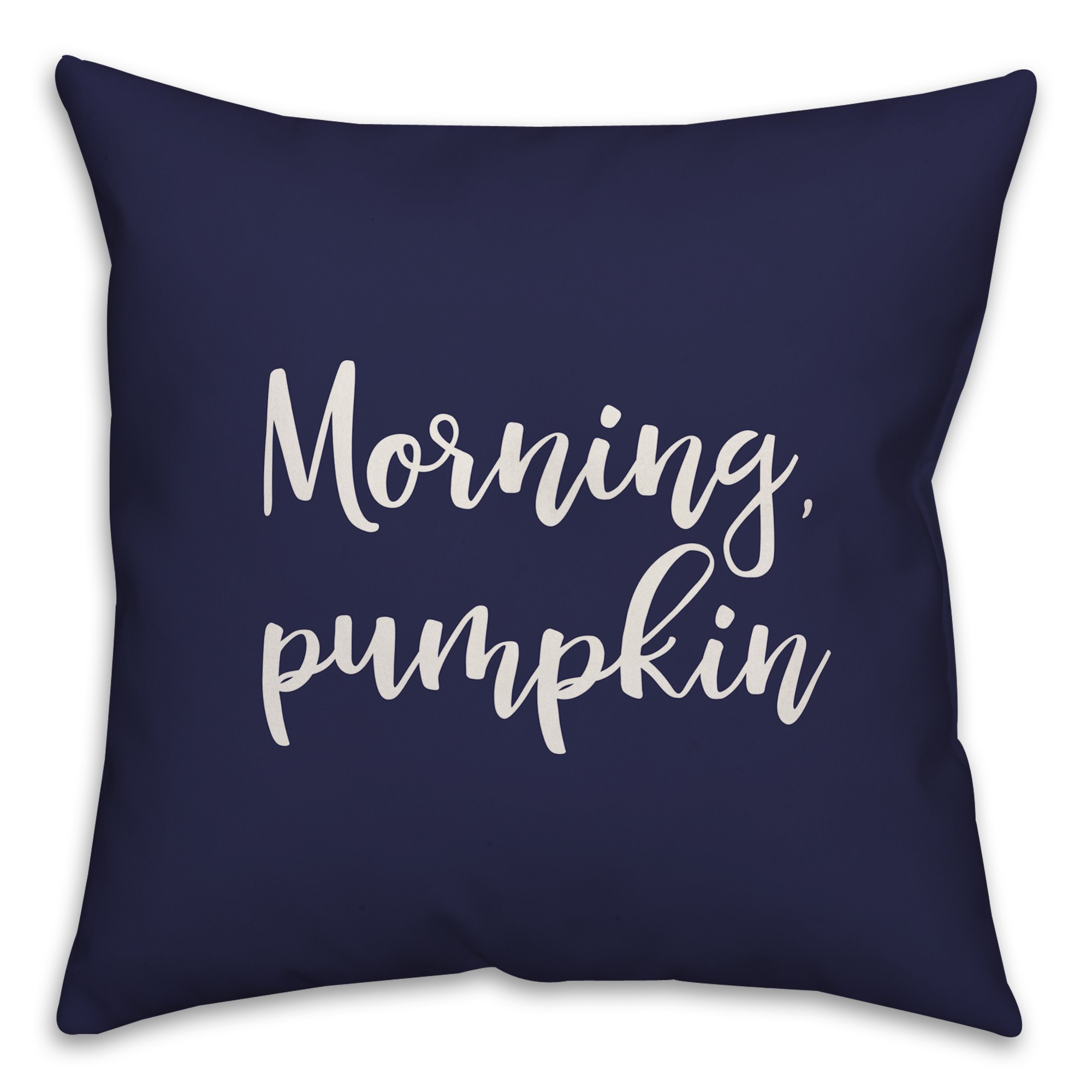 Morning, Pumpkin in Navy 18x18 Spun Poly Pillow