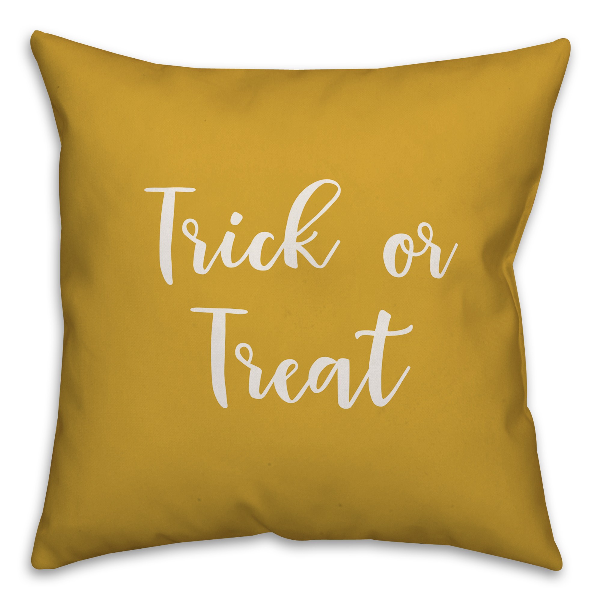 Trick Or Treat in Mustard 18x18 Spun Poly Pillow