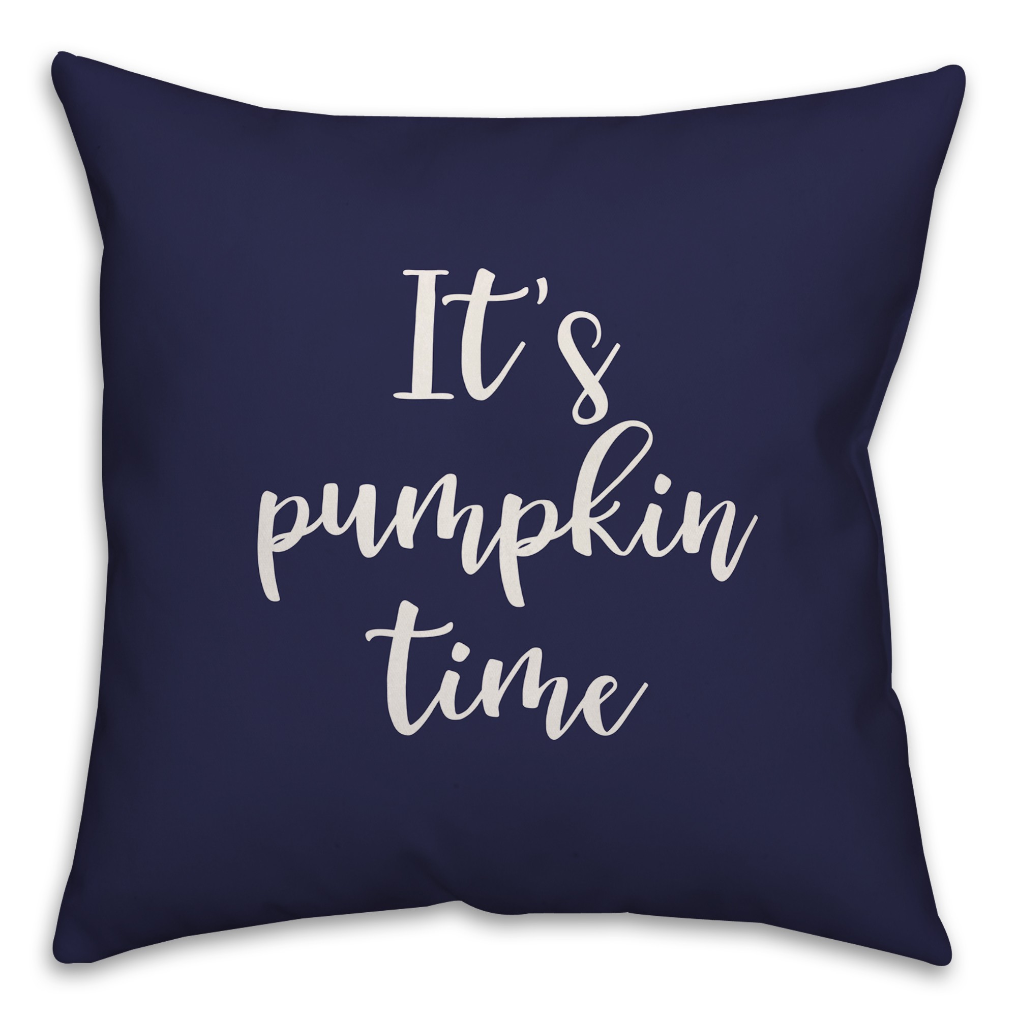 It's Pumpkin Time in Navy 18x18 Spun Poly Pillow