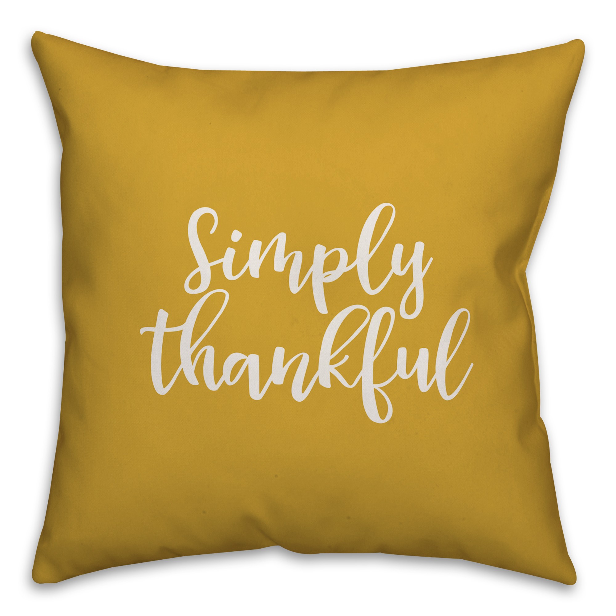 Simply Thankful in Mustard 18x18 Spun Poly Pillow
