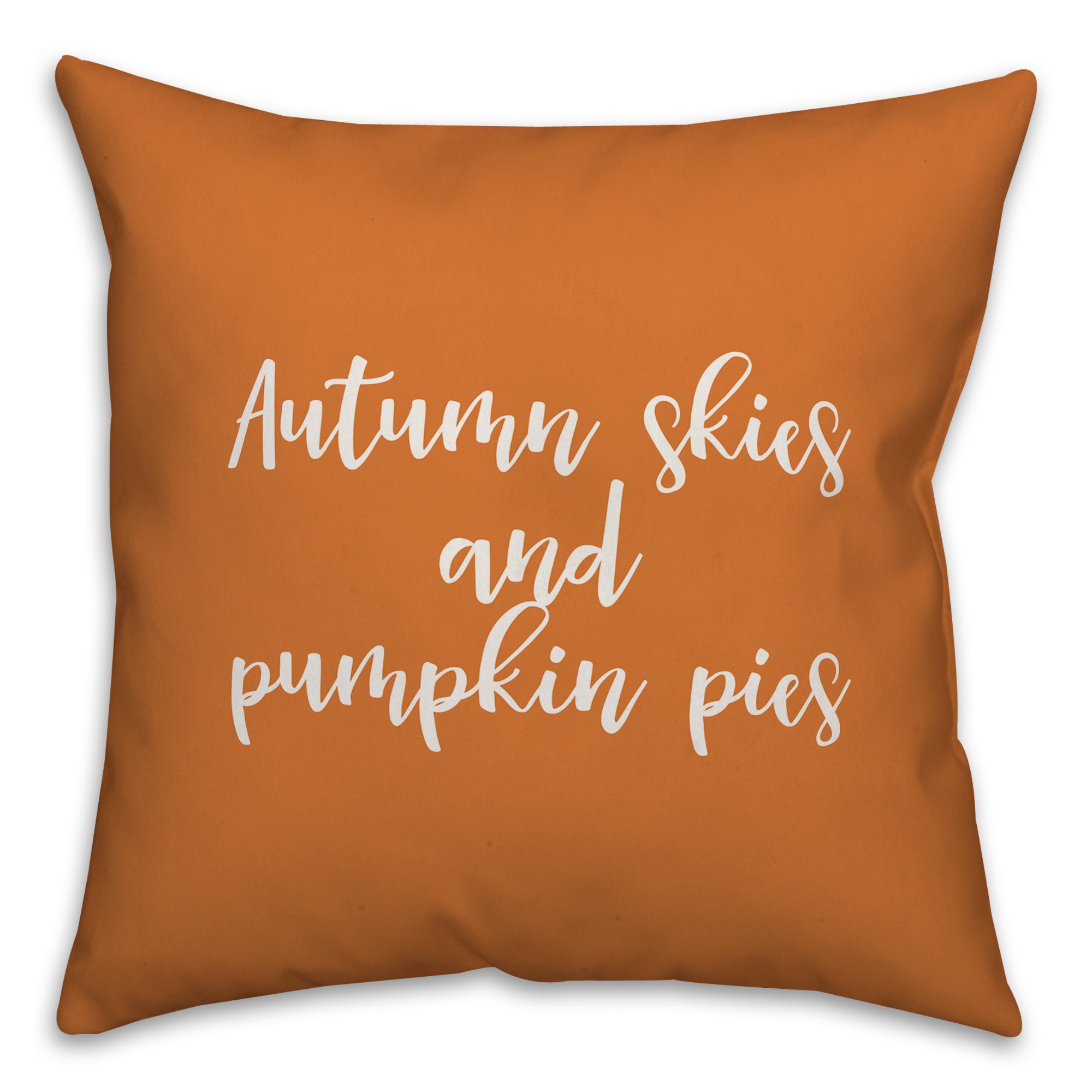 Autumn Skies And Pumpkin Pies in Orange 18x18 Spun Poly Pillow