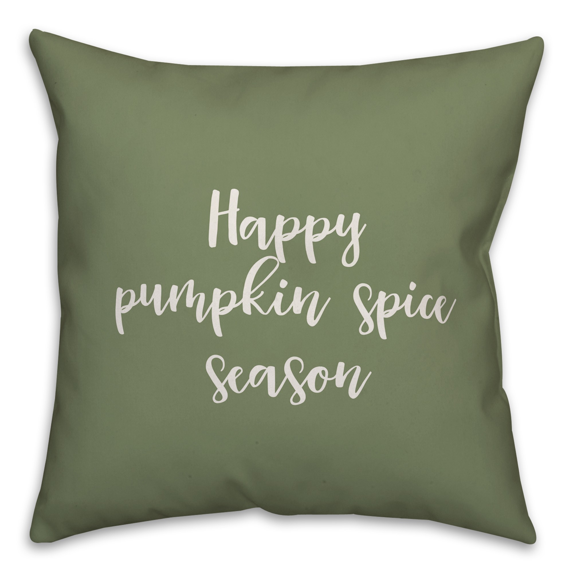 Happy Pumpkin Spice Season in Green 18x18 Spun Poly Pillow