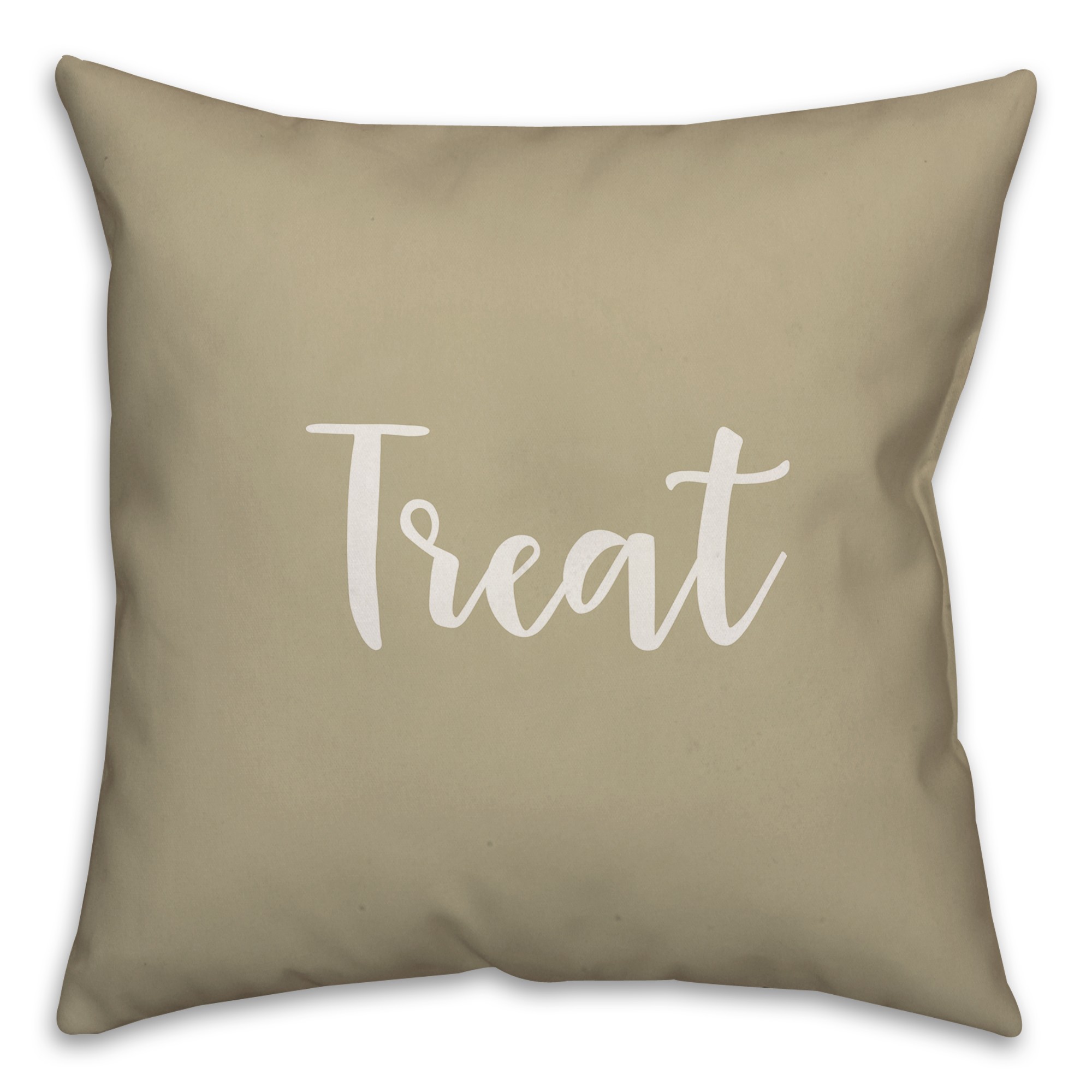 Treat in Beige 18x18 Spun Poly Pillow