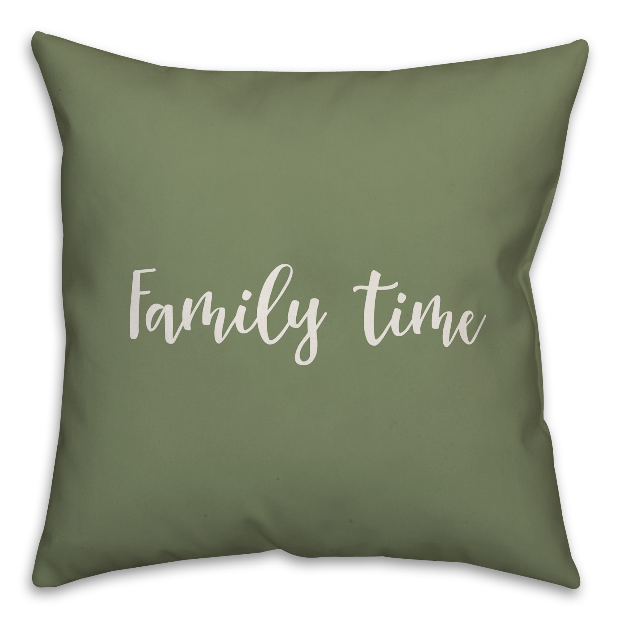 Family Time in Green 18x18 Spun Poly Pillow Cover