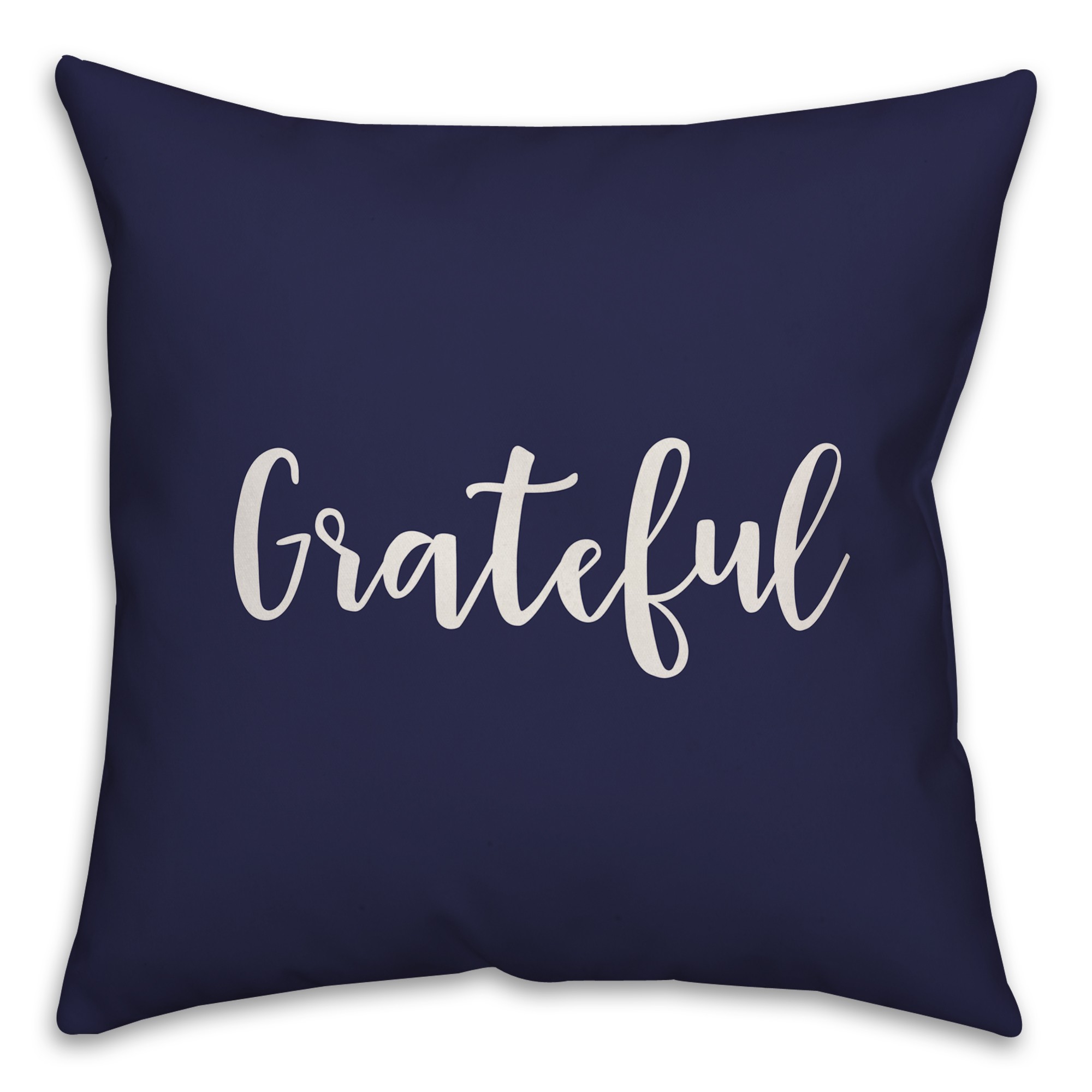 Grateful in Navy 18x18 Spun Poly Pillow Cover