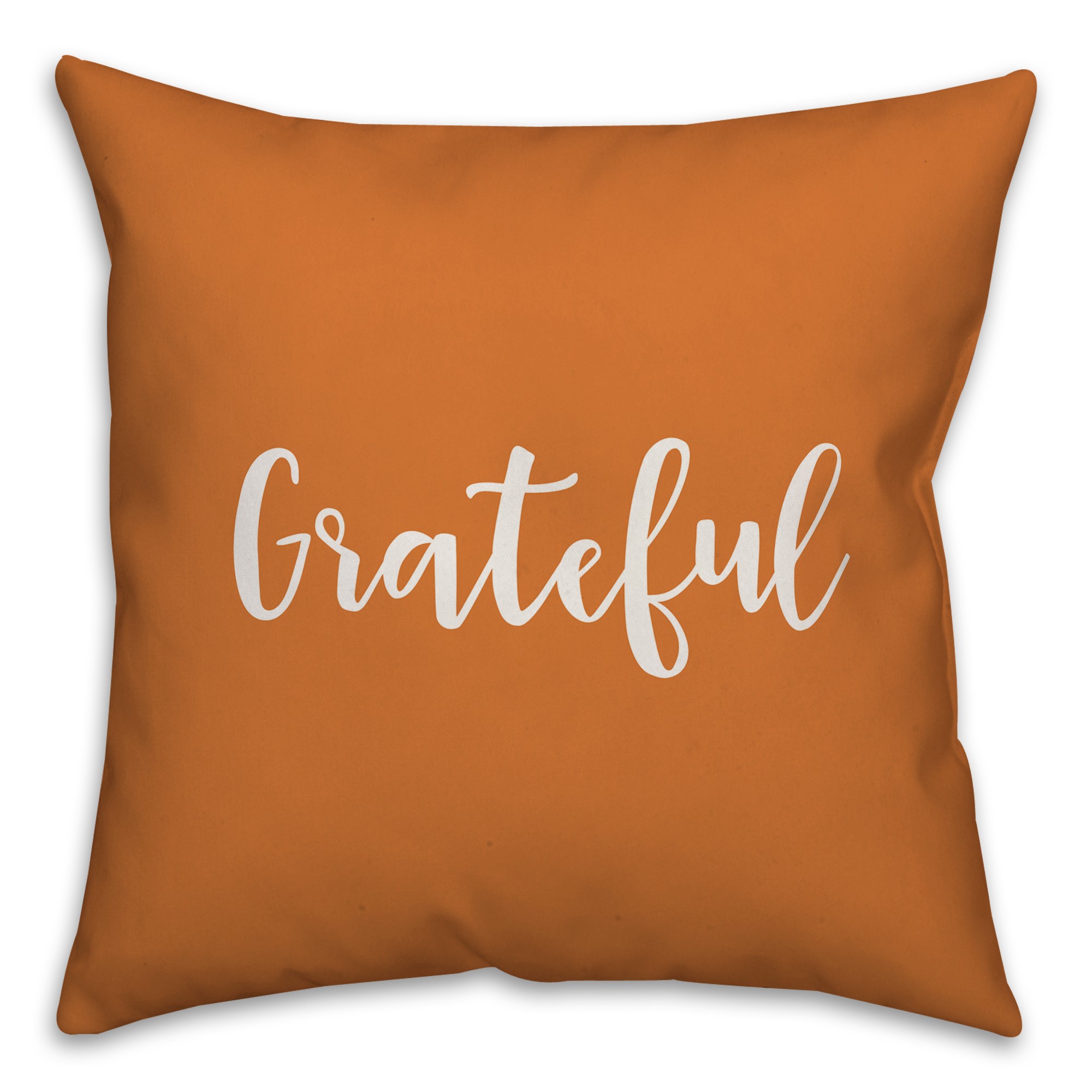 Grateful in Orange 18x18 Spun Poly Pillow Cover