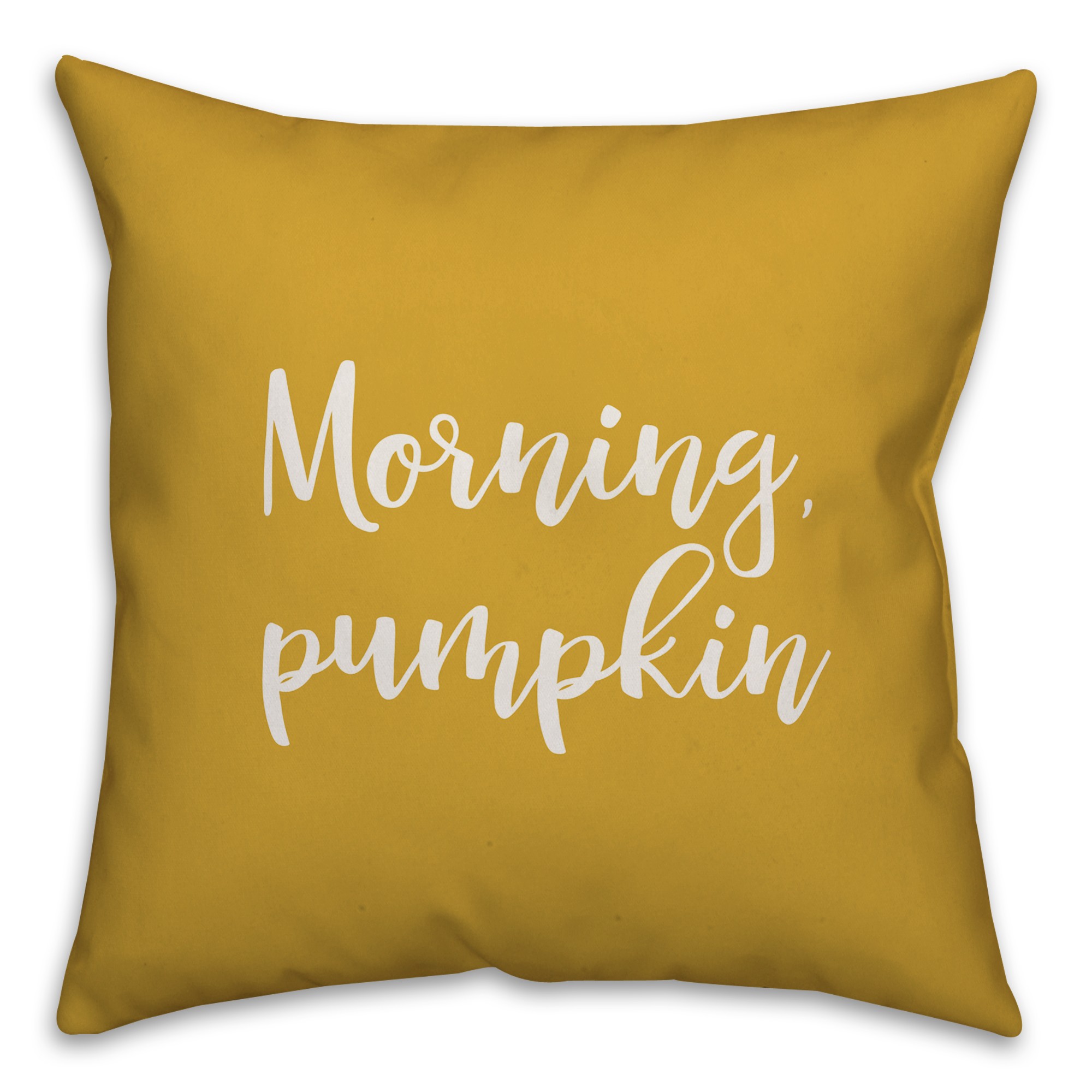 Morning, Pumpkin in Mustard 18x18 Spun Poly Pillow Cover