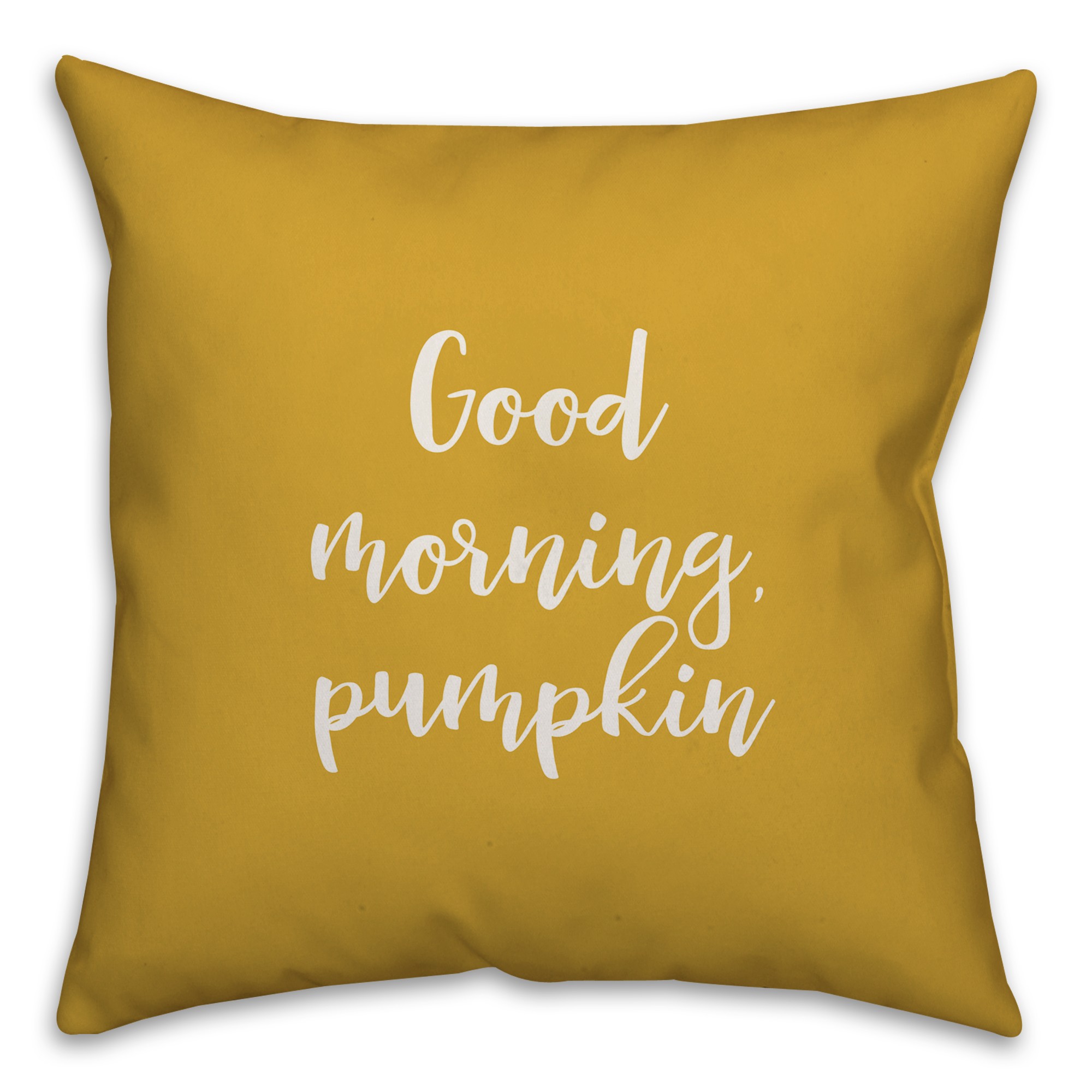 Good Morning, Pumpkin in Mustard 18x18 Spun Poly Pillow Cover