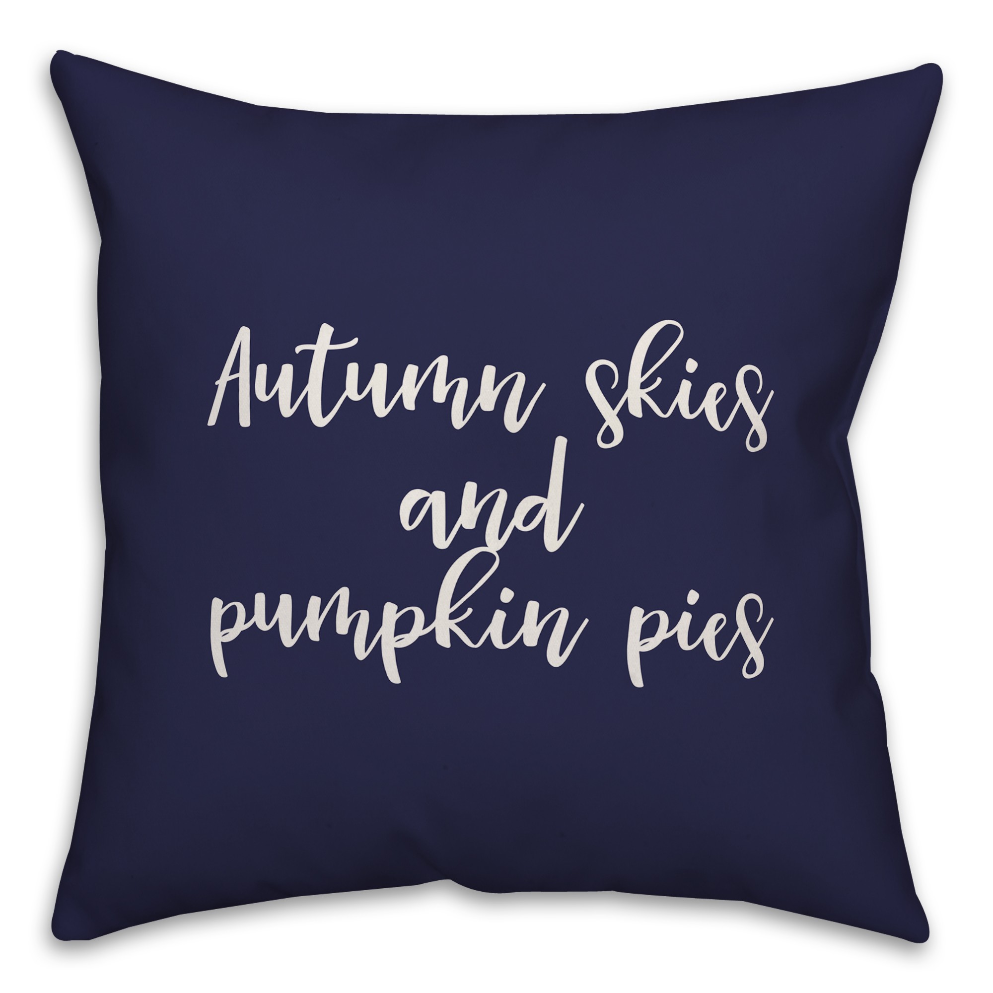 Autumn Skies And Pumpkin Pies in Navy 18x18 Spun Poly Pillow Cover