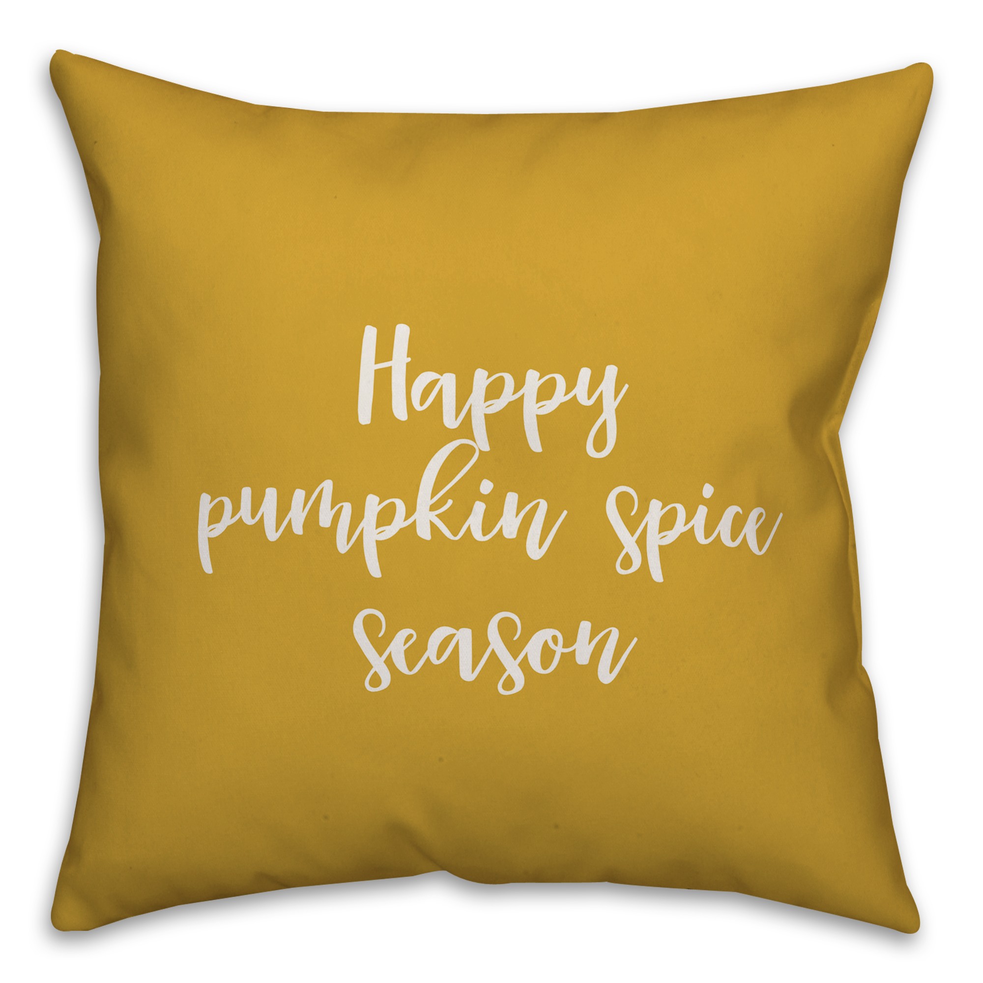 Happy Pumpkin Spice Season in Mustard 18x18 Spun Poly Pillow Cover