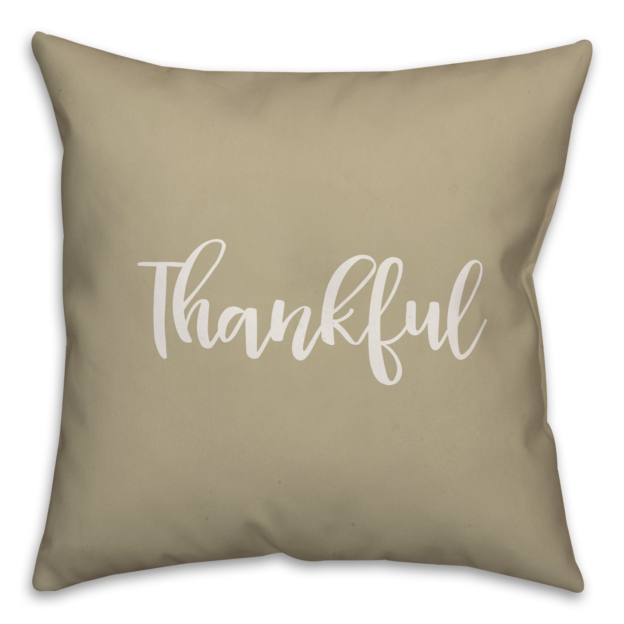 Thankful in Beige 18x18 Spun Poly Pillow Cover