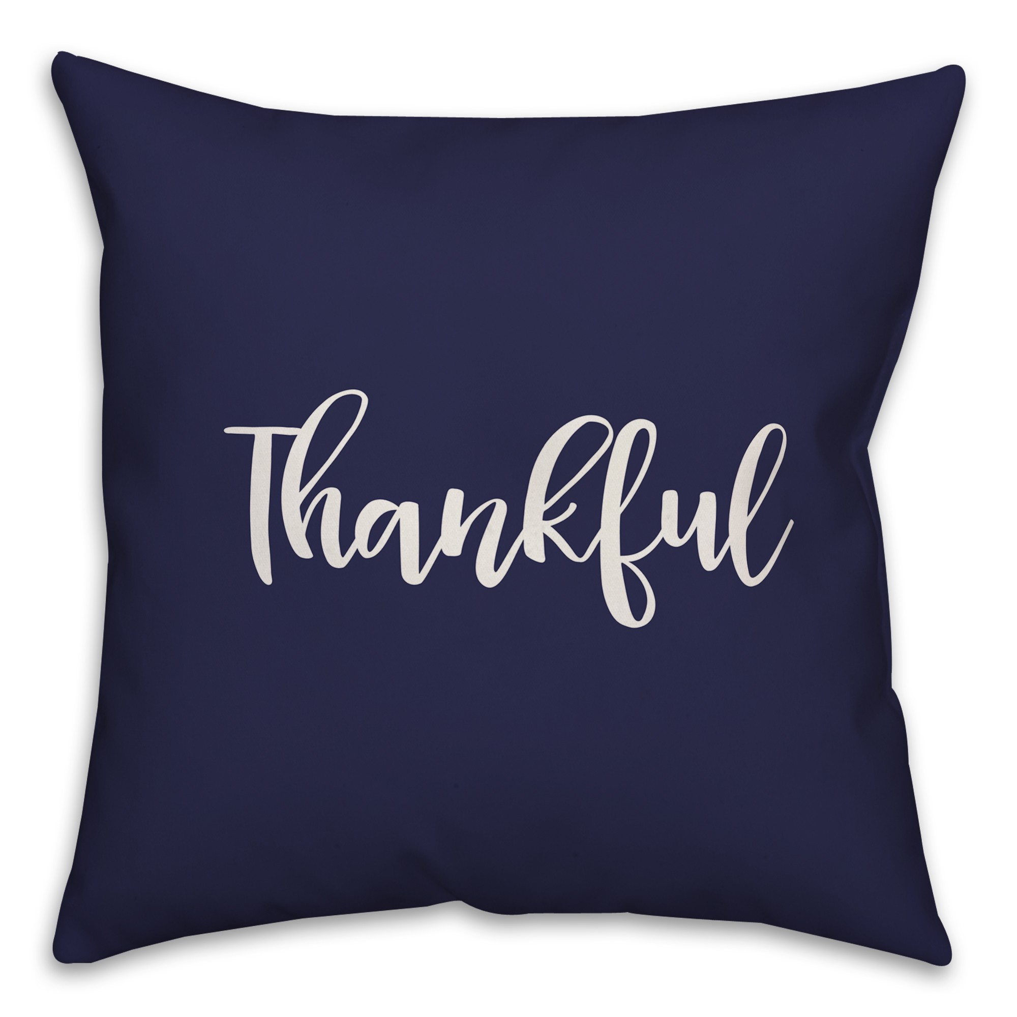 Thankful in Navy 18x18 Spun Poly Pillow Cover