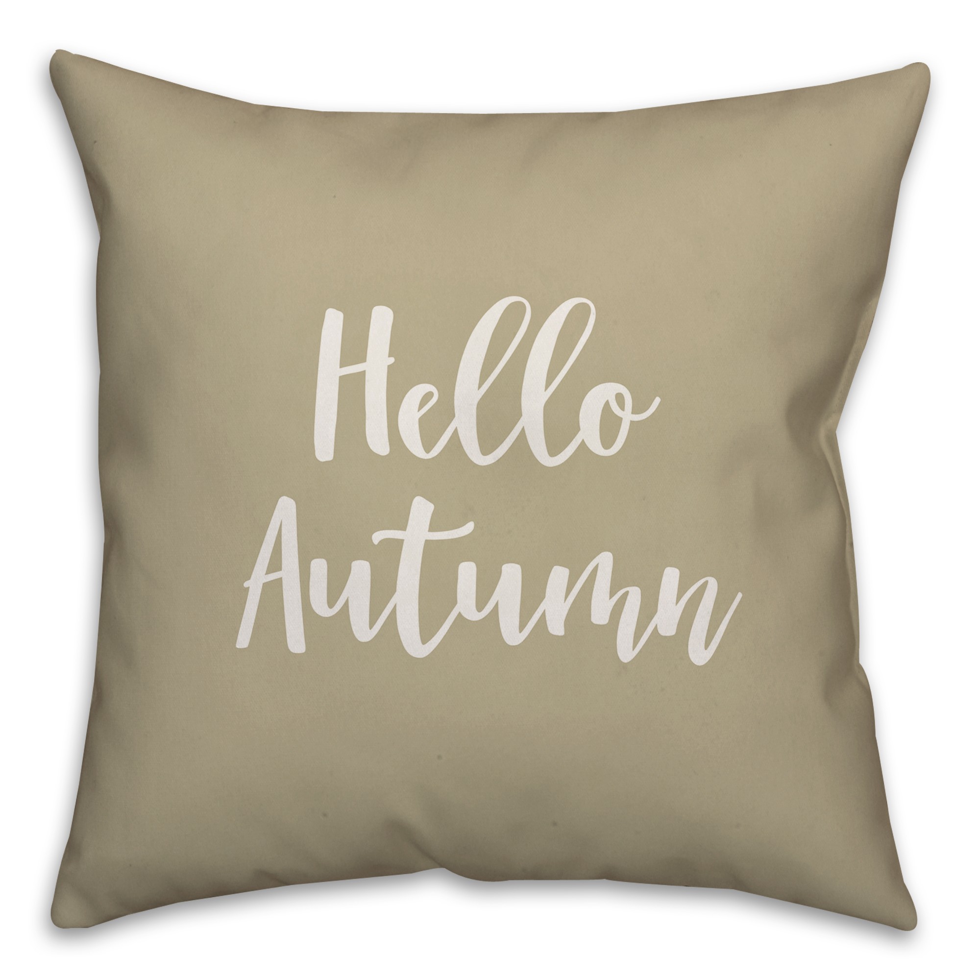 Hello Autumn in Beige 18x18 Spun Poly Pillow Cover