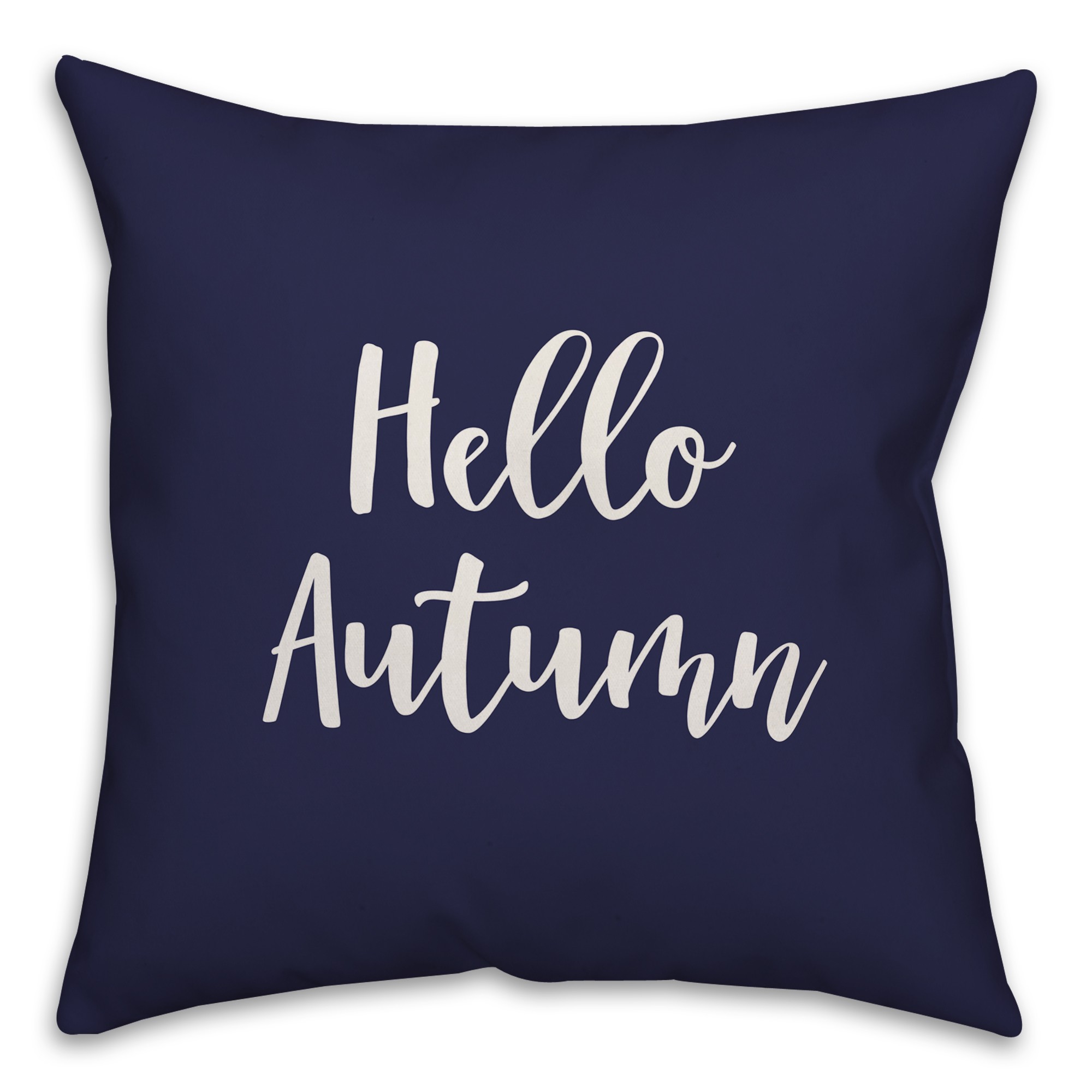 Hello Autumn in Navy 18x18 Spun Poly Pillow Cover