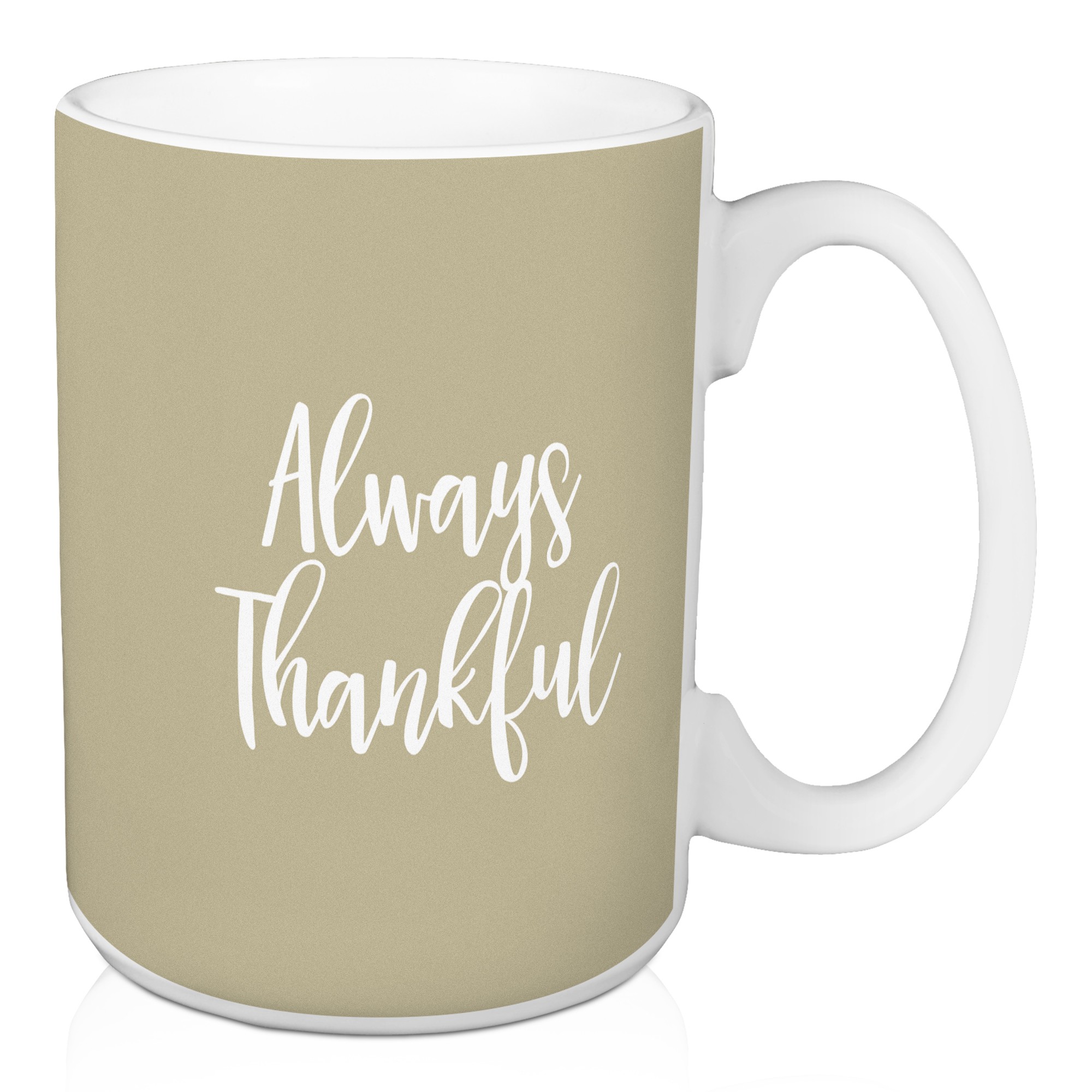 Always Thankful in Beige 15 oz Mug