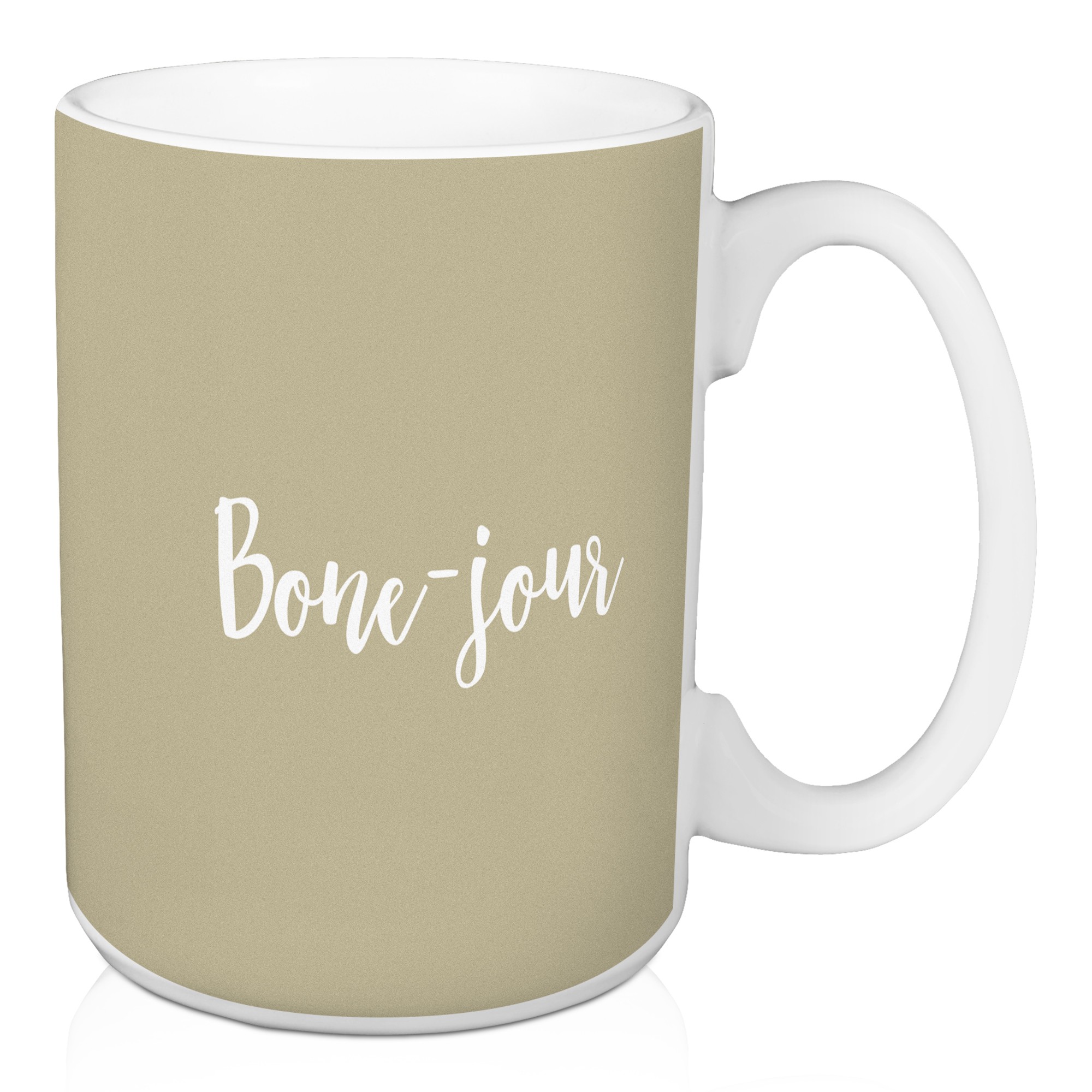 Bone-jour in Beige 15 oz Mug