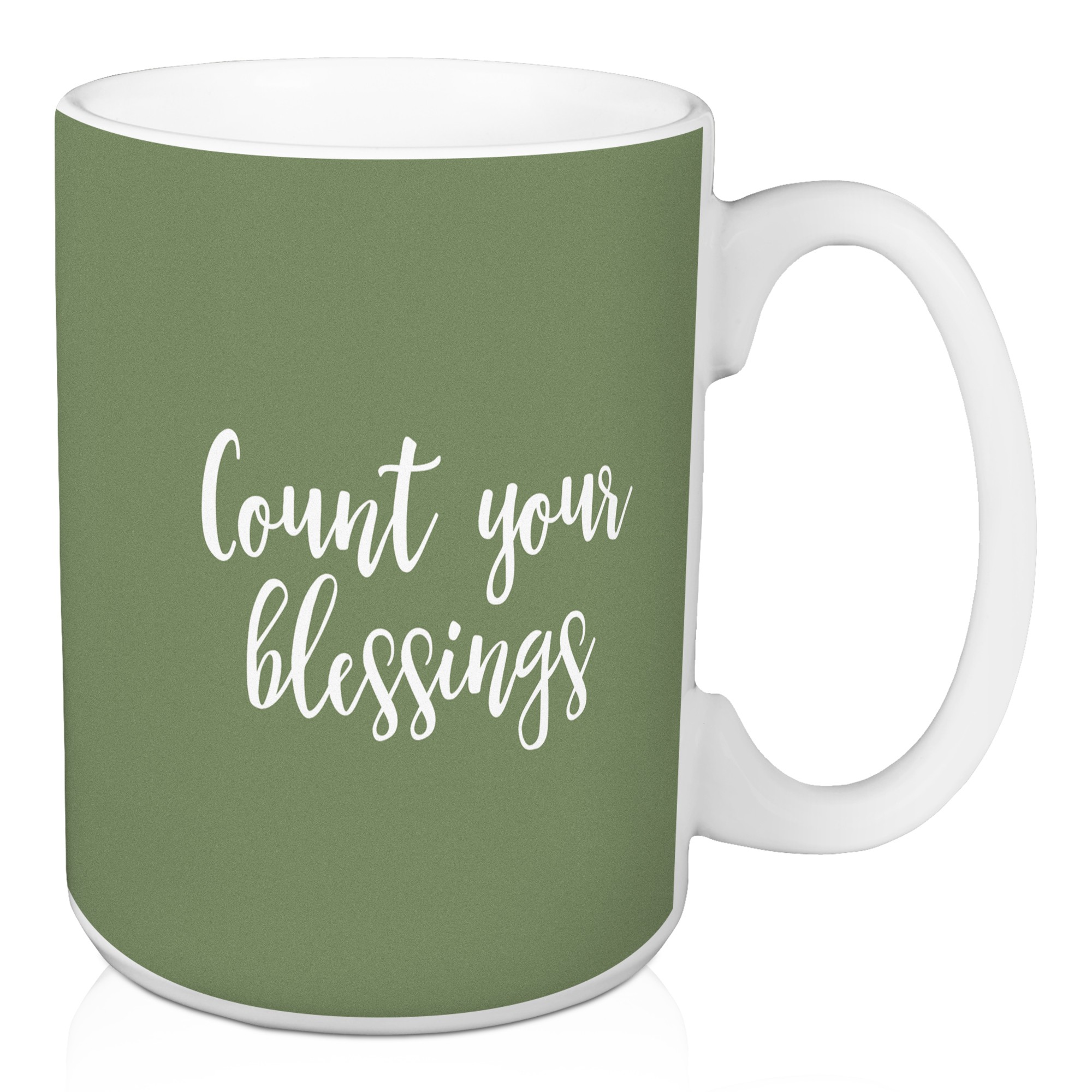 Count Your Blessings in Green 15 oz Mug