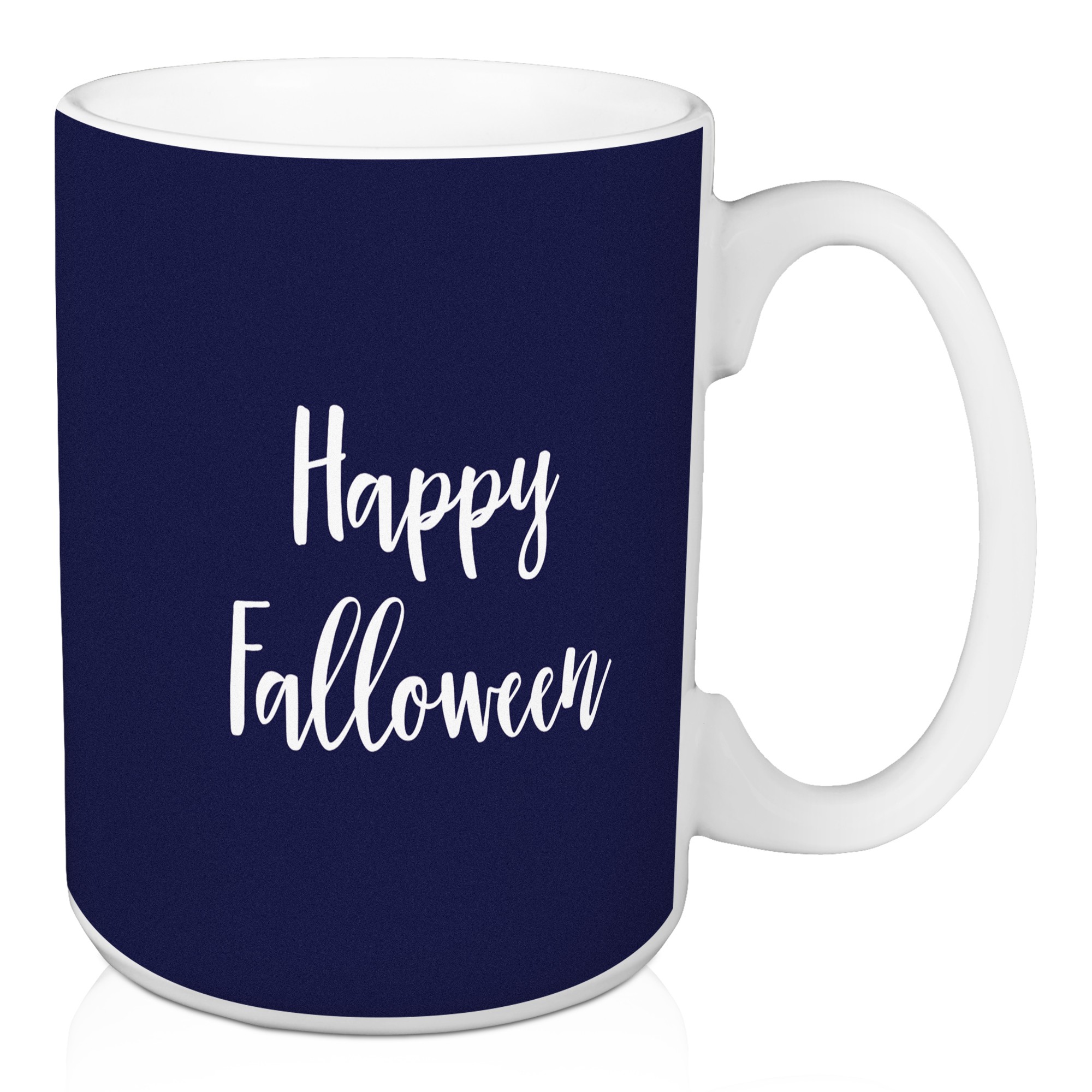 Happy Falloween in Navy 15 oz Mug