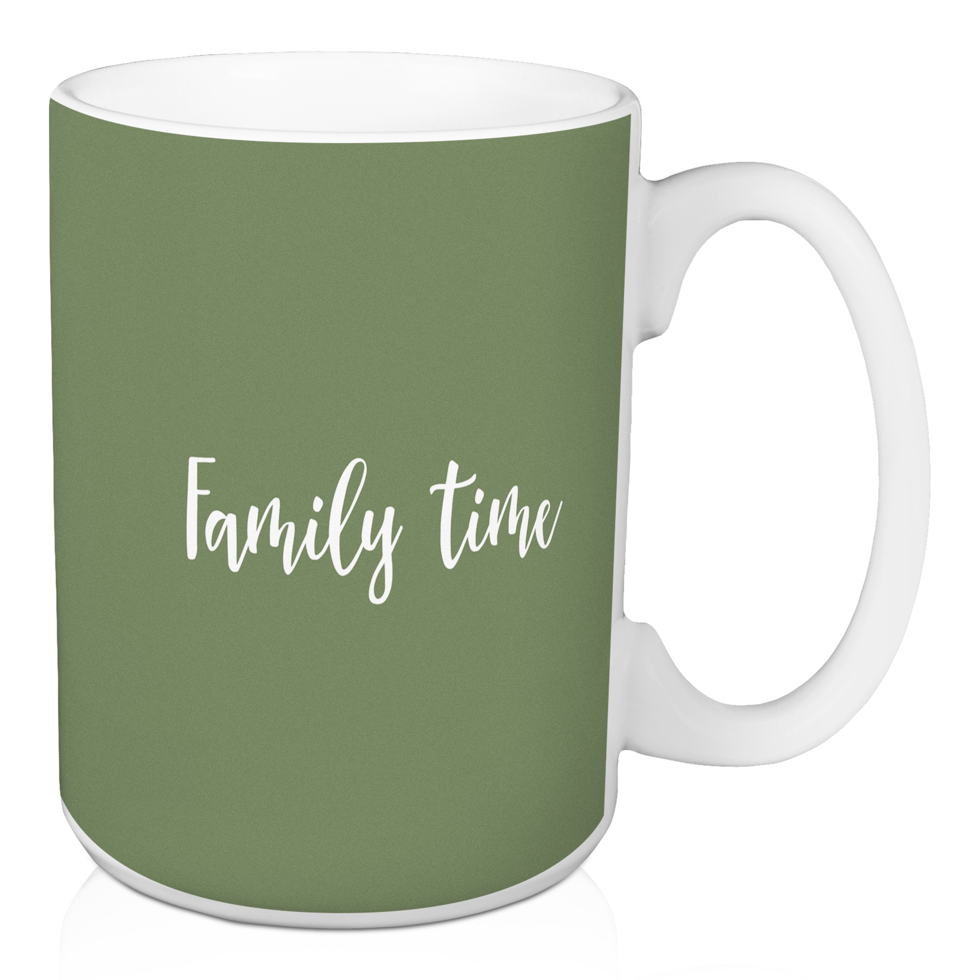Family Time in Green 15 oz Mug