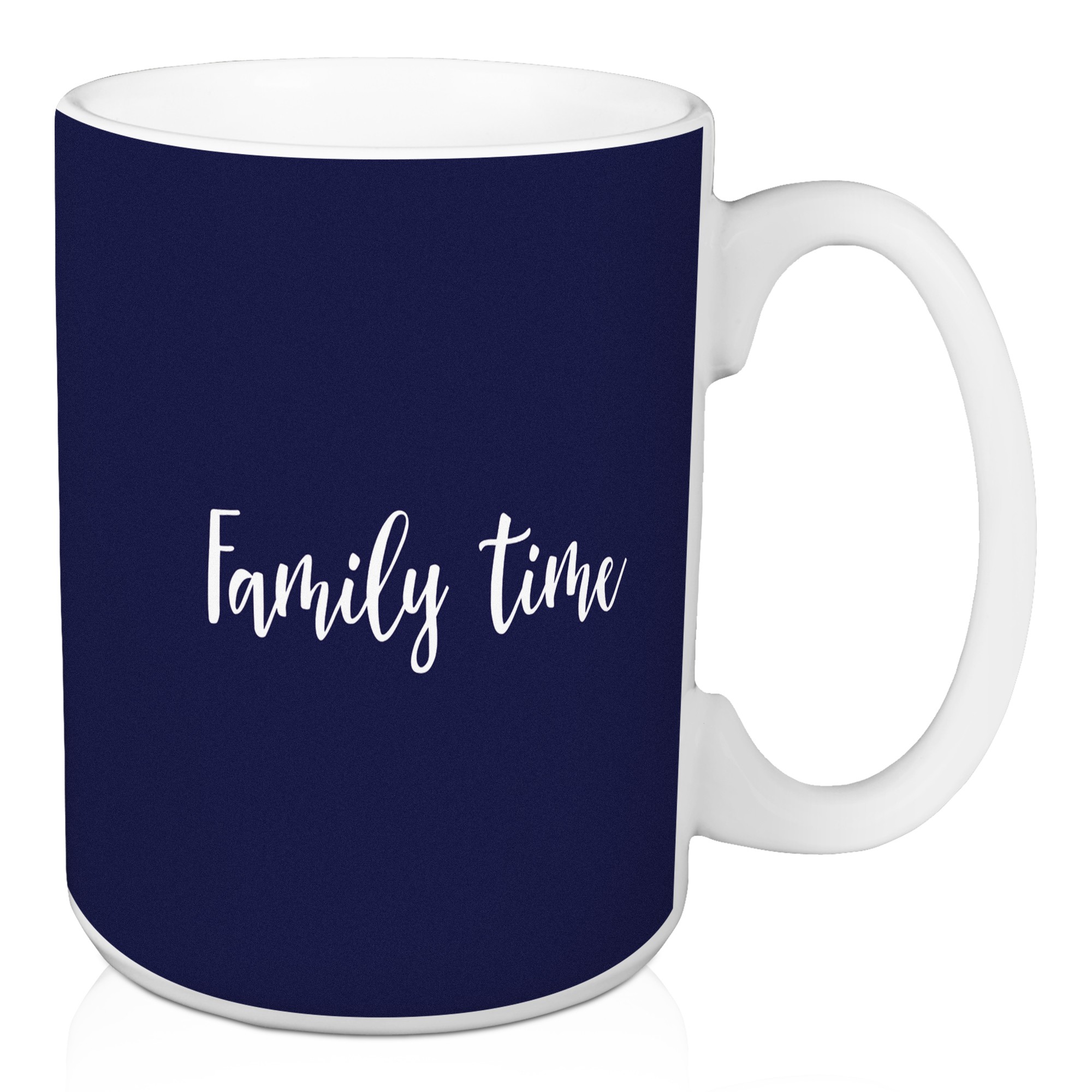 Family Time in Navy 15 oz Mug