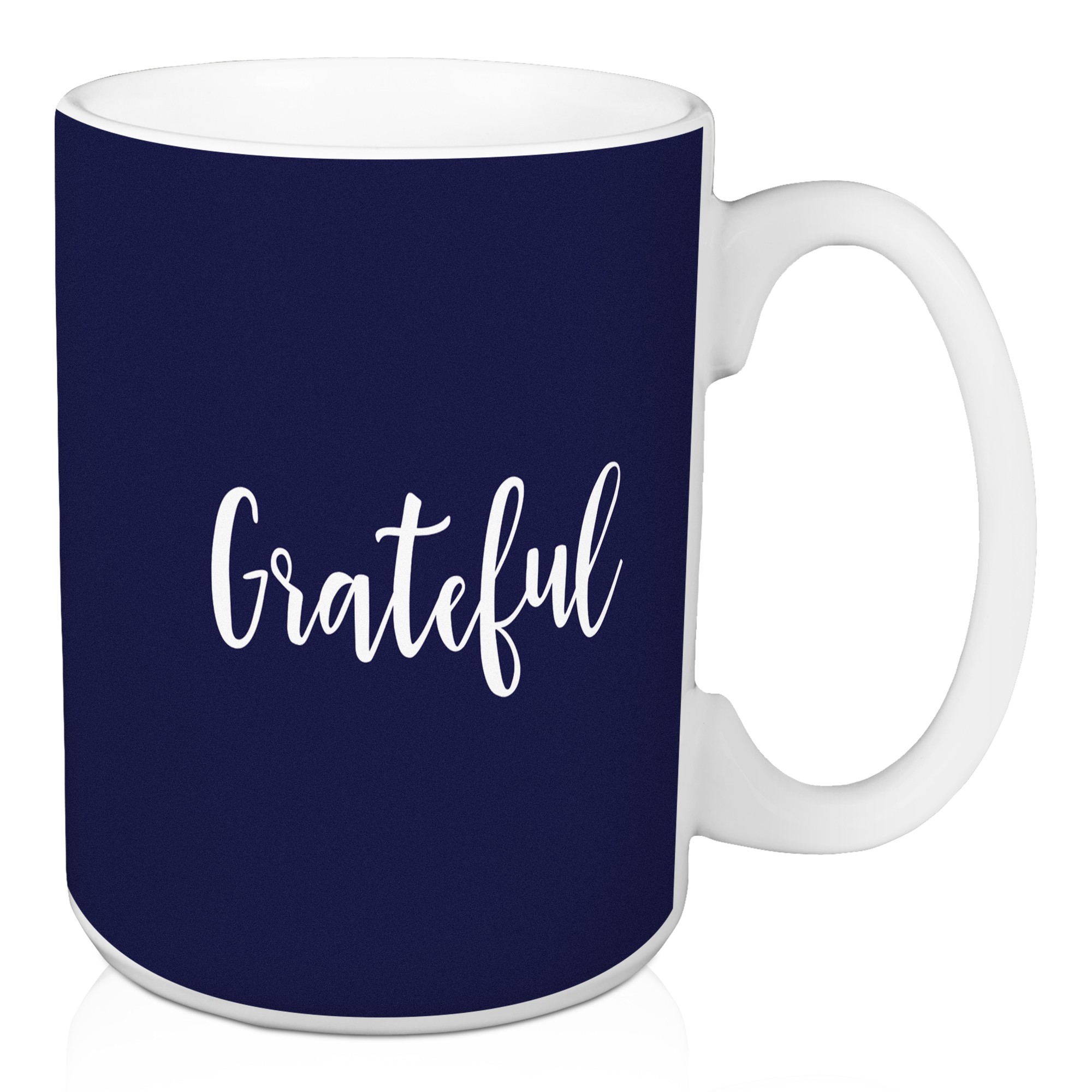 Grateful in Navy 15 oz Mug