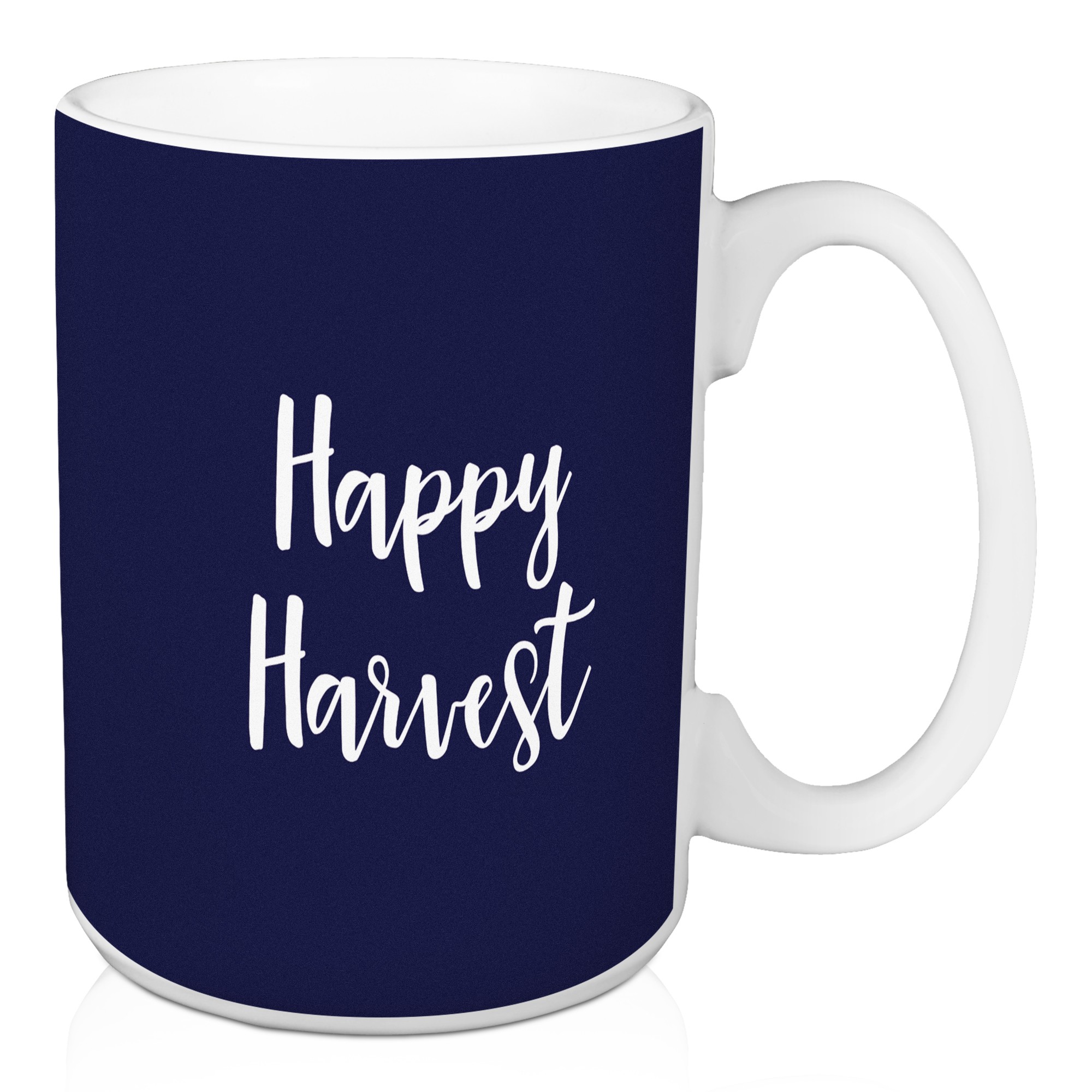 Happy Harvest in Navy 15 oz Mug