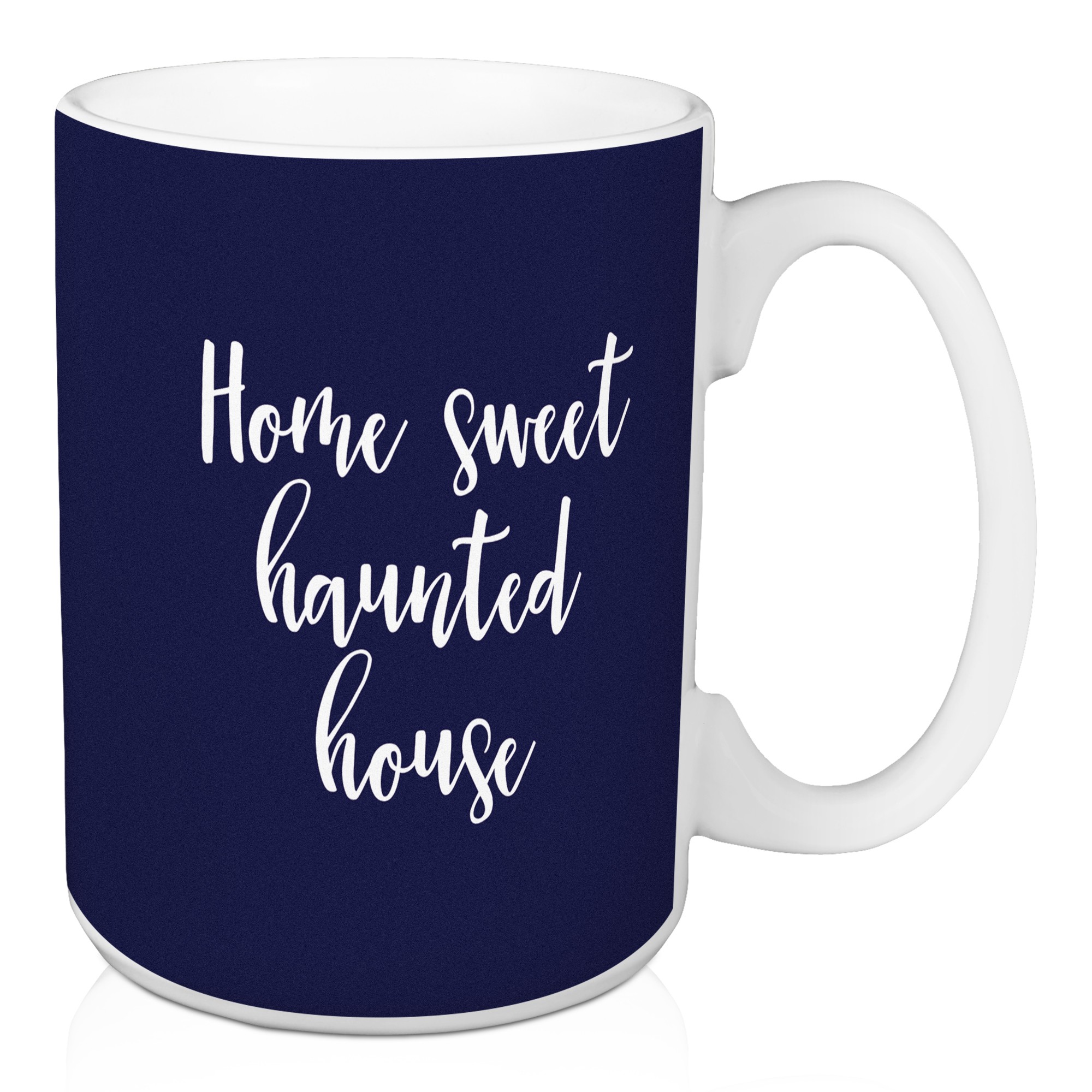 Home Sweet Haunted House in Navy 15 oz Mug