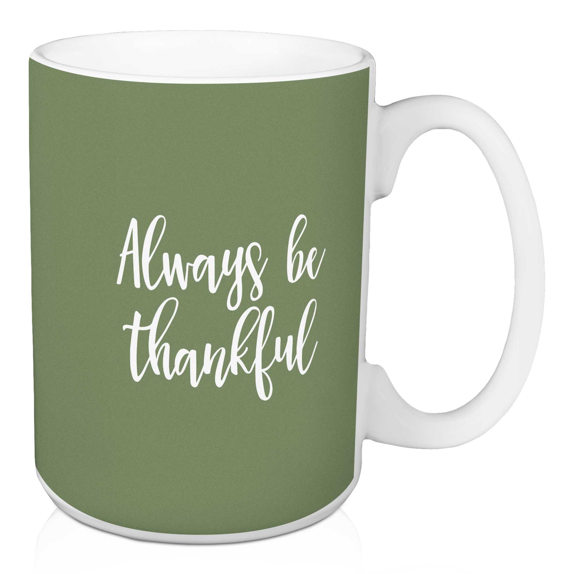 Always Be Thankful in Green 15 oz Mug