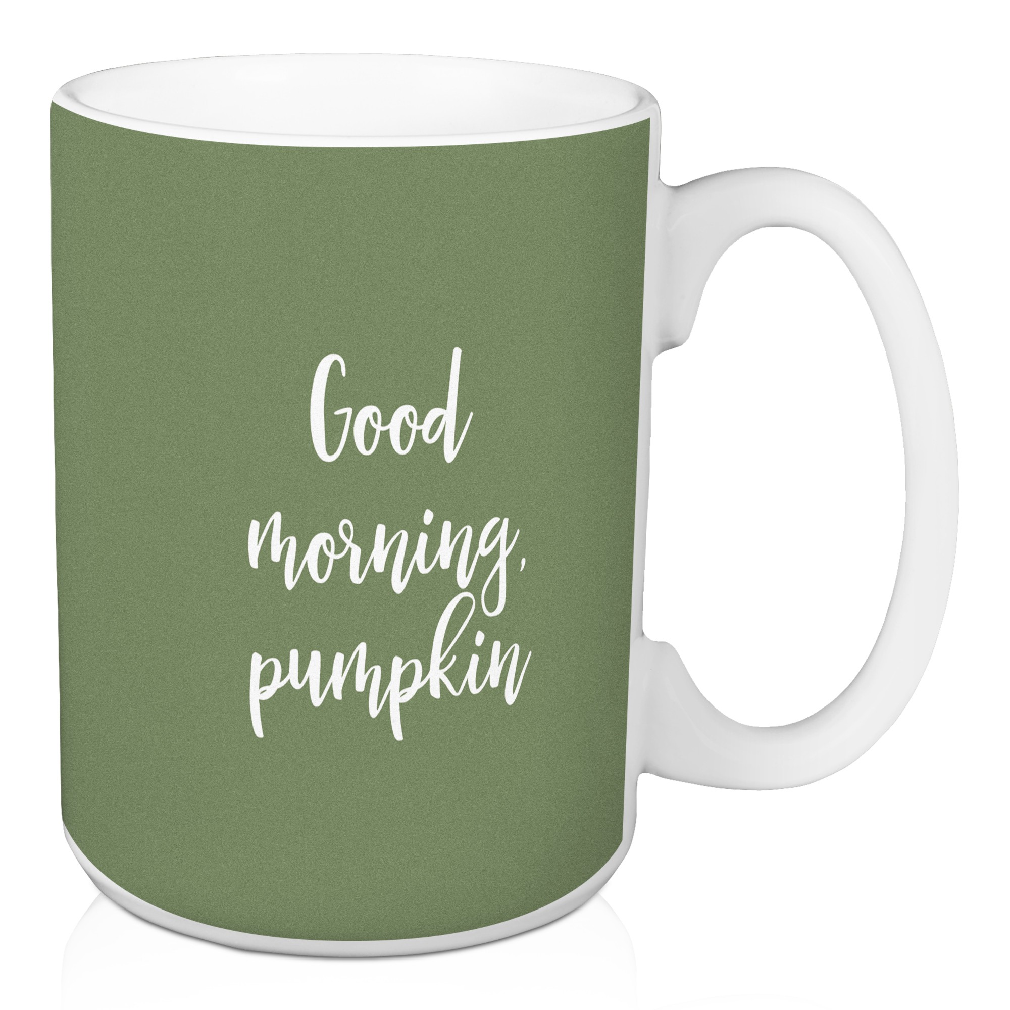 Good Morning, Pumpkin in Green 15 oz Mug