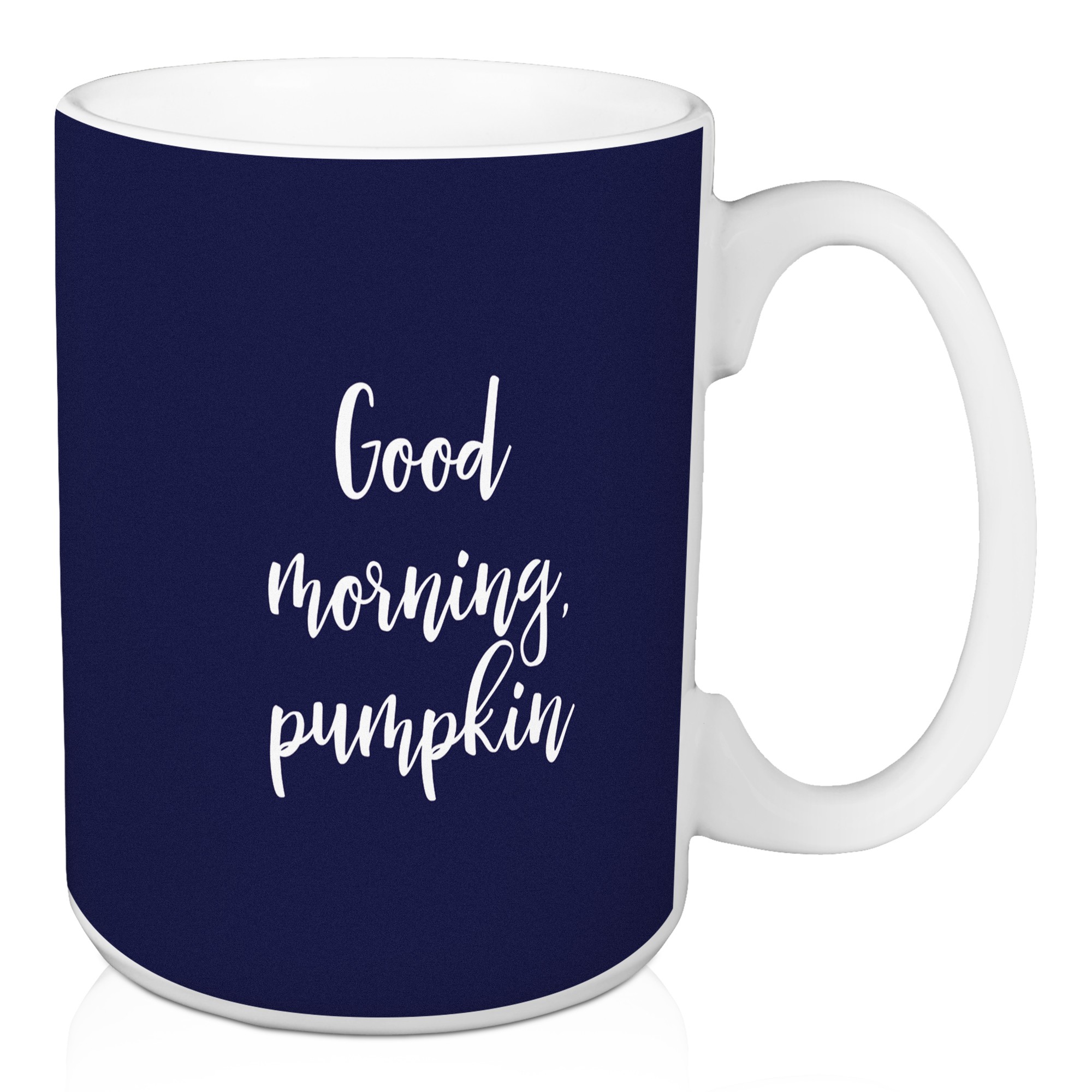 Good Morning, Pumpkin in Navy 15 oz Mug